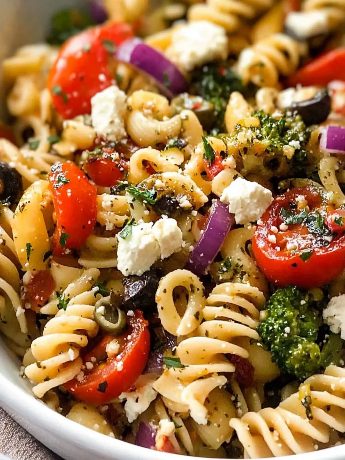 Marinated Vegetarian Pasta Salad for a Zesty Summer Feast 3 MARINATED Vegetarian Pasta Salad!