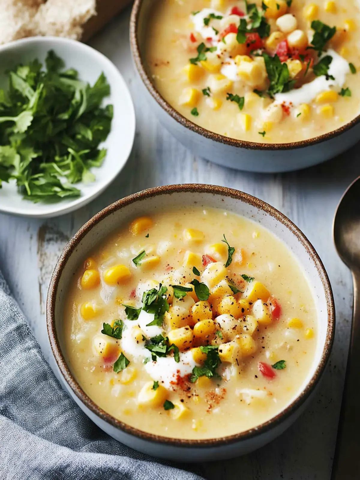 Creamy Corn Chowder Delight - Dairy-Free & Traditional Options 4 Corn Chowder
