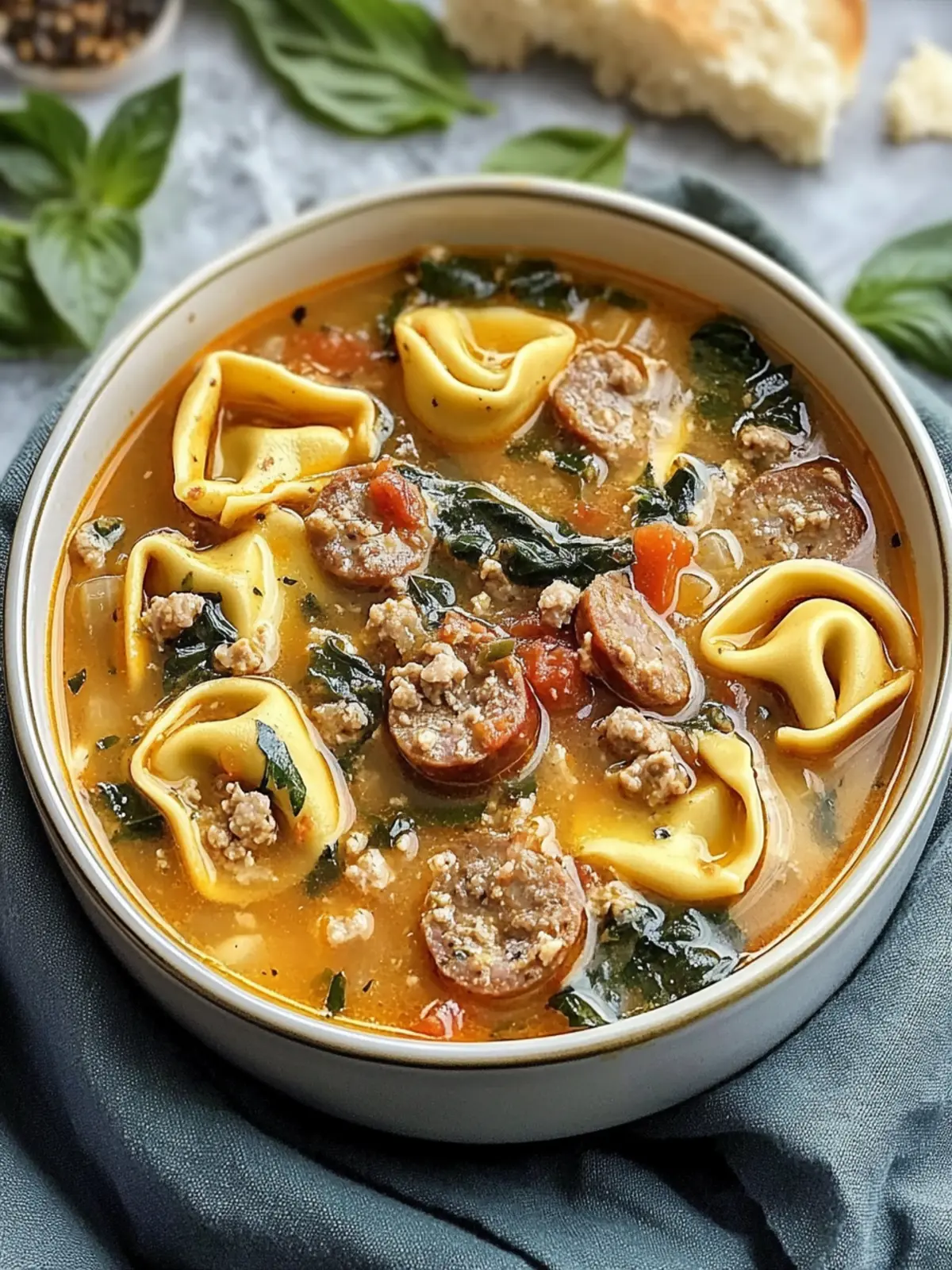 Spicy Italian Sausage and Tortellini Soup to Brighten Your Day 3 Spicy Italian Sausage and Tortellini Soup to Warm Your Soul