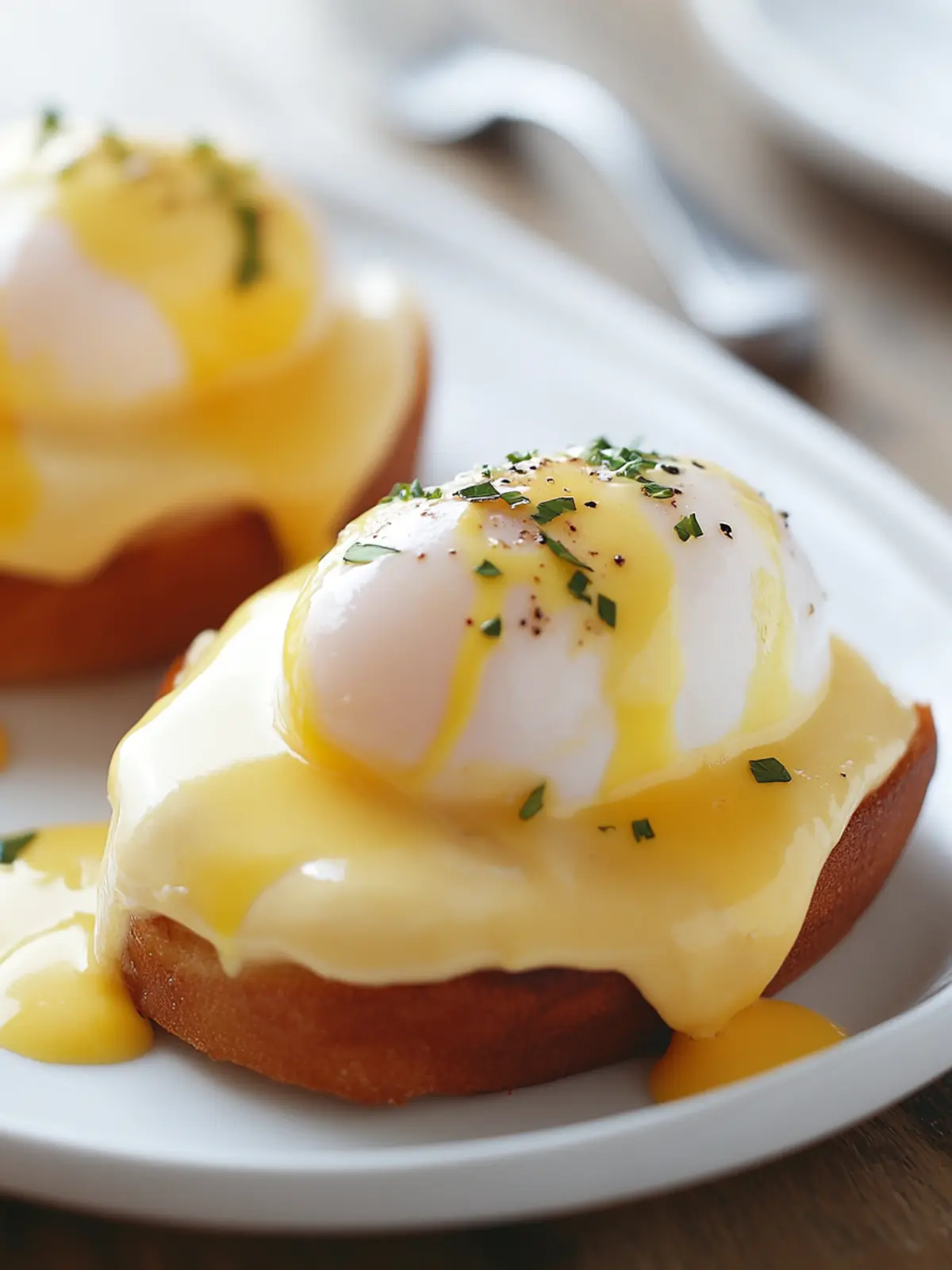 Eggs Benedict Delight: Poached Eggs on English Muffin Bliss 4 Eggs Benedict (Poached Eggs on English Muffin)