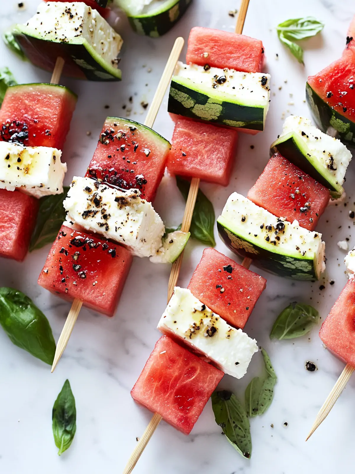 Zesty Watermelon Feta Skewers: Your Summer Party Essential 3 Watermelon Feta Skewers