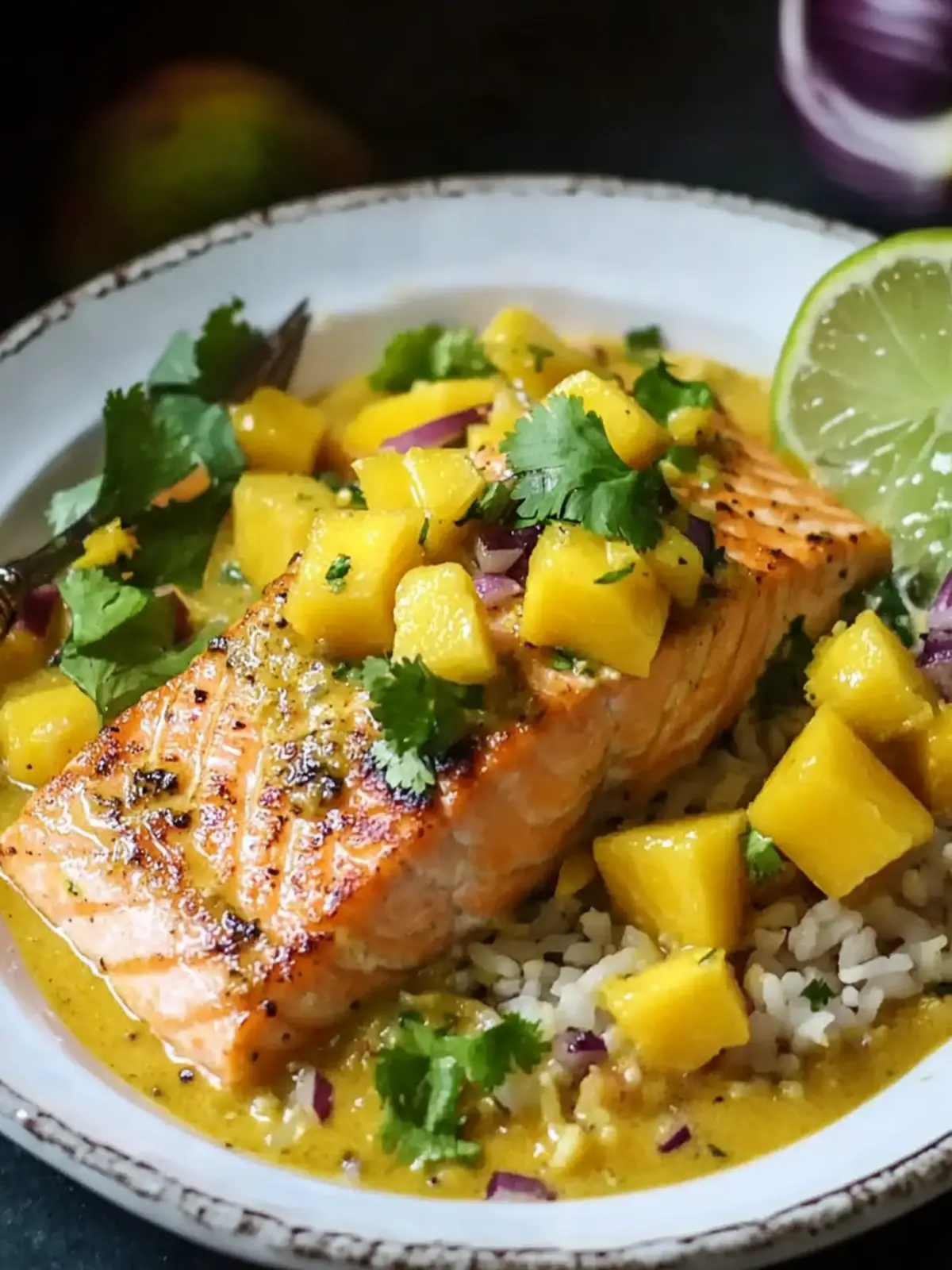 Savor the Flavor: Curry Salmon with Mango in 30 Minutes 2 Curry Salmon with Mango