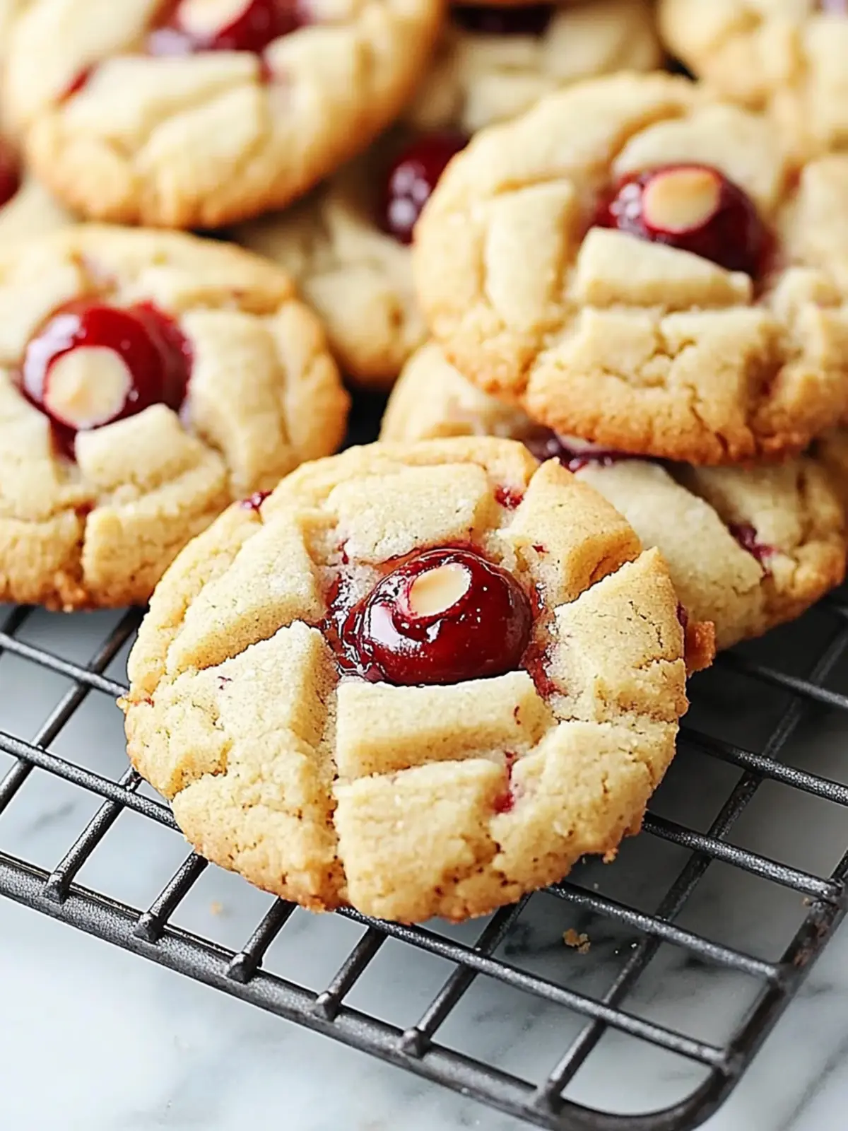 Cherry Almond Cookies: Chewy Bliss with a Creamy Surprise 2 Cherry Almond Cookies