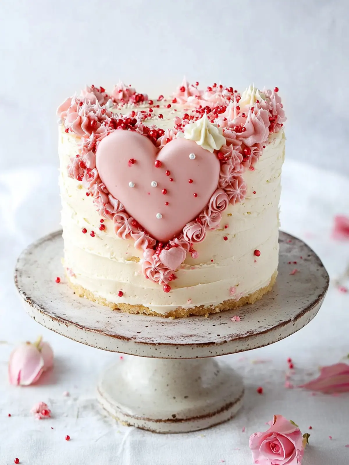 Heart Covered Valentine Cake: Impress with a Sweet Surprise 4 Heart Covered Valentine Cake