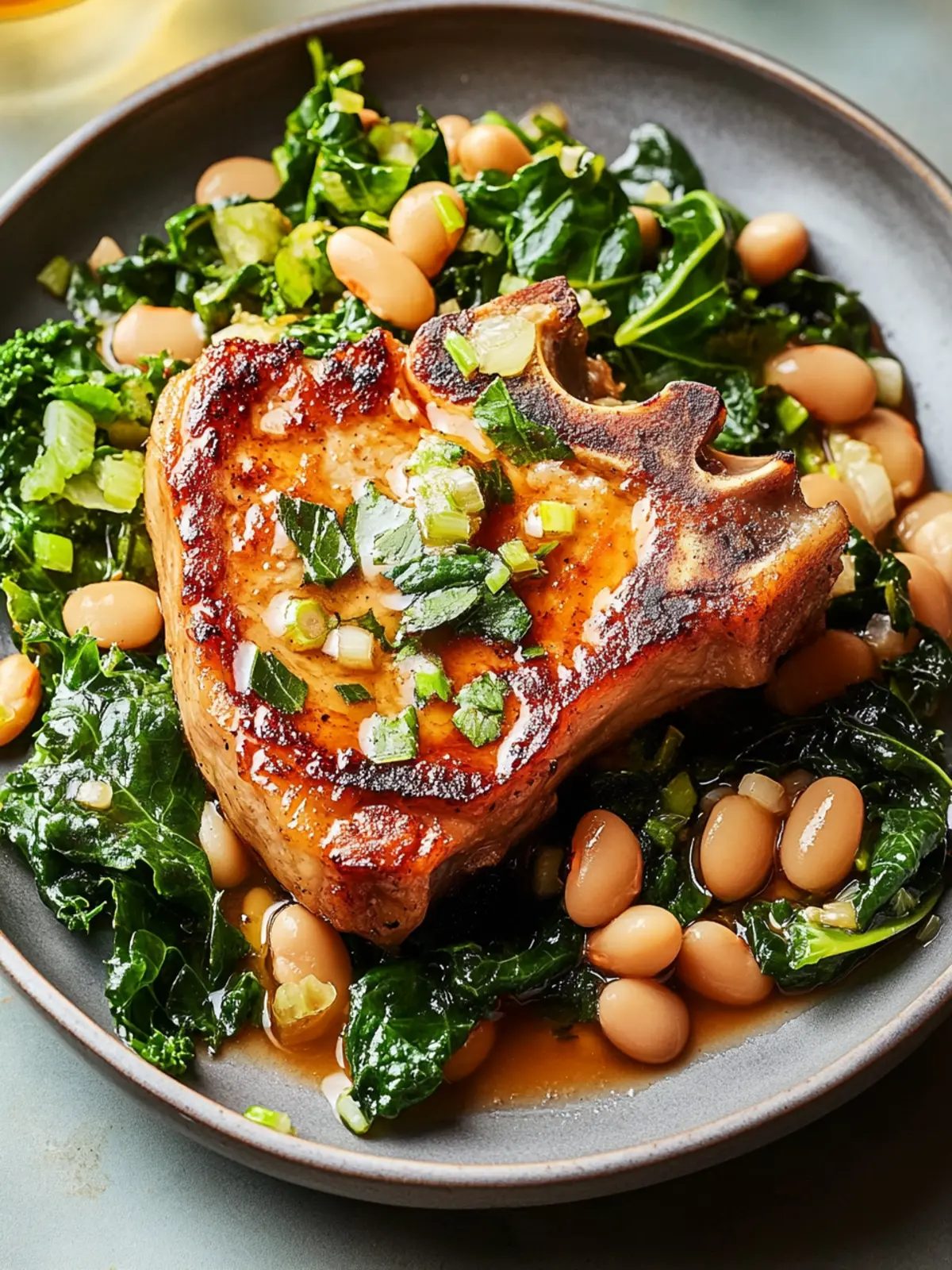 Savor Hot Honey Pork Chops With Escarole and White Beans Tonight 3 Savor Hot Honey Pork Chops With Escarole and White Beans Tonight