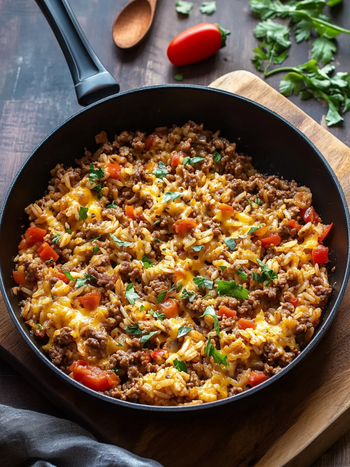 Savory Ground Beef and Rice Skillet Ready in 30 Minutes 4 Ground Beef and Rice Skillet