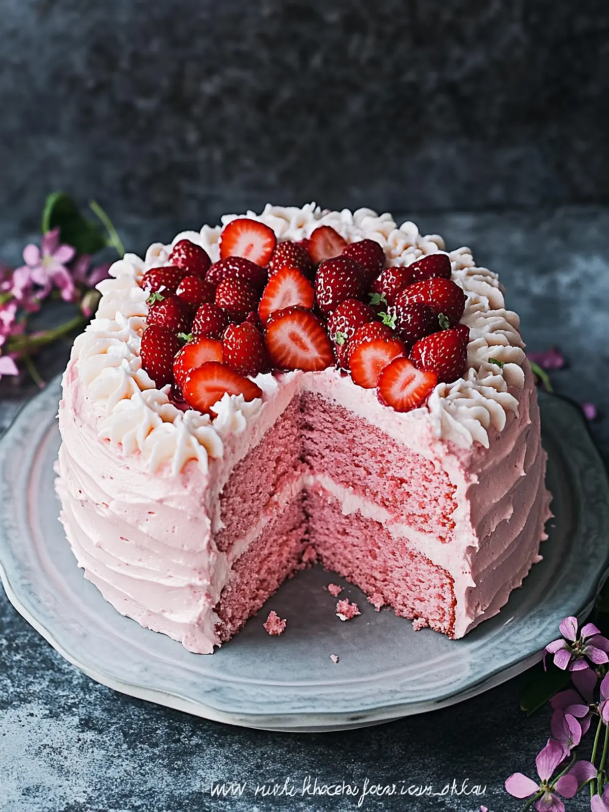 Indulge in Pink Velvet Cake with Strawberries at Home 3 Pink Velvet Cake {With Strawberries}
