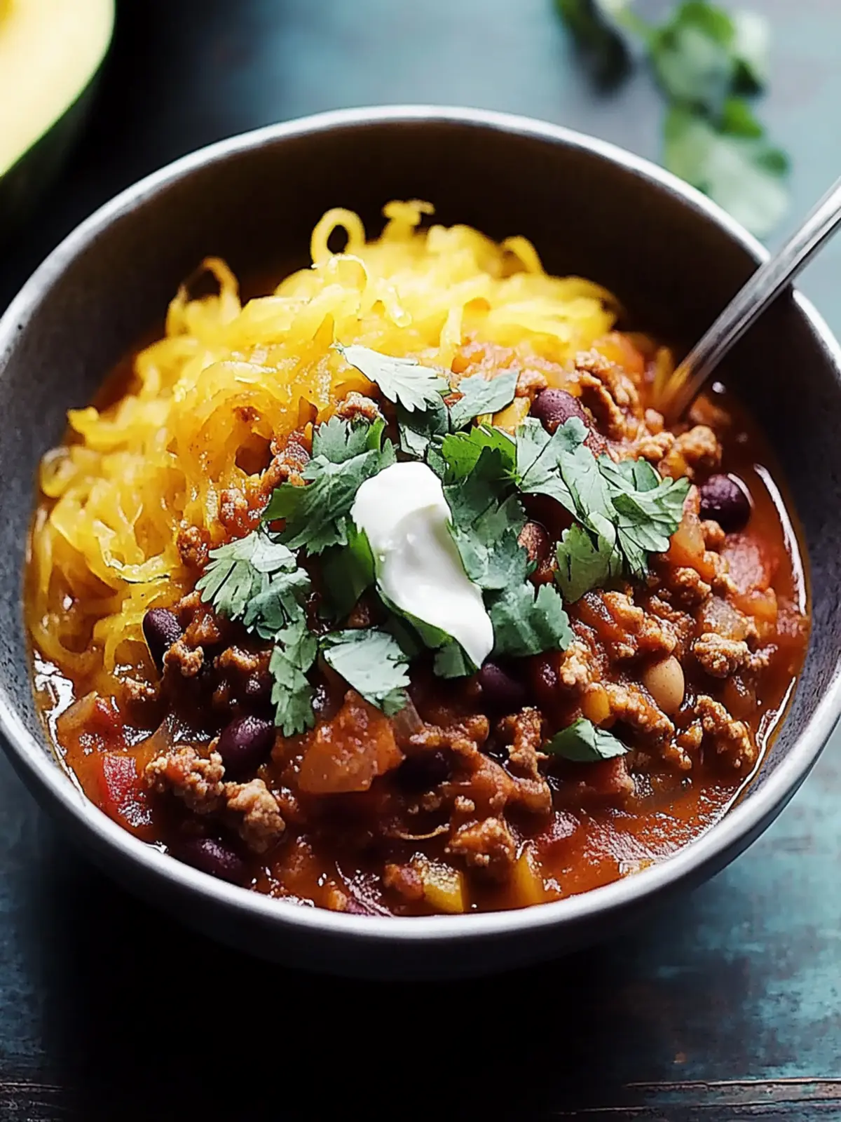 Spiced Turkey Chili with Spaghetti Squash for Cozy Nights 5 Spiced Turkey Chili with Spaghetti Squash for Cozy Nights