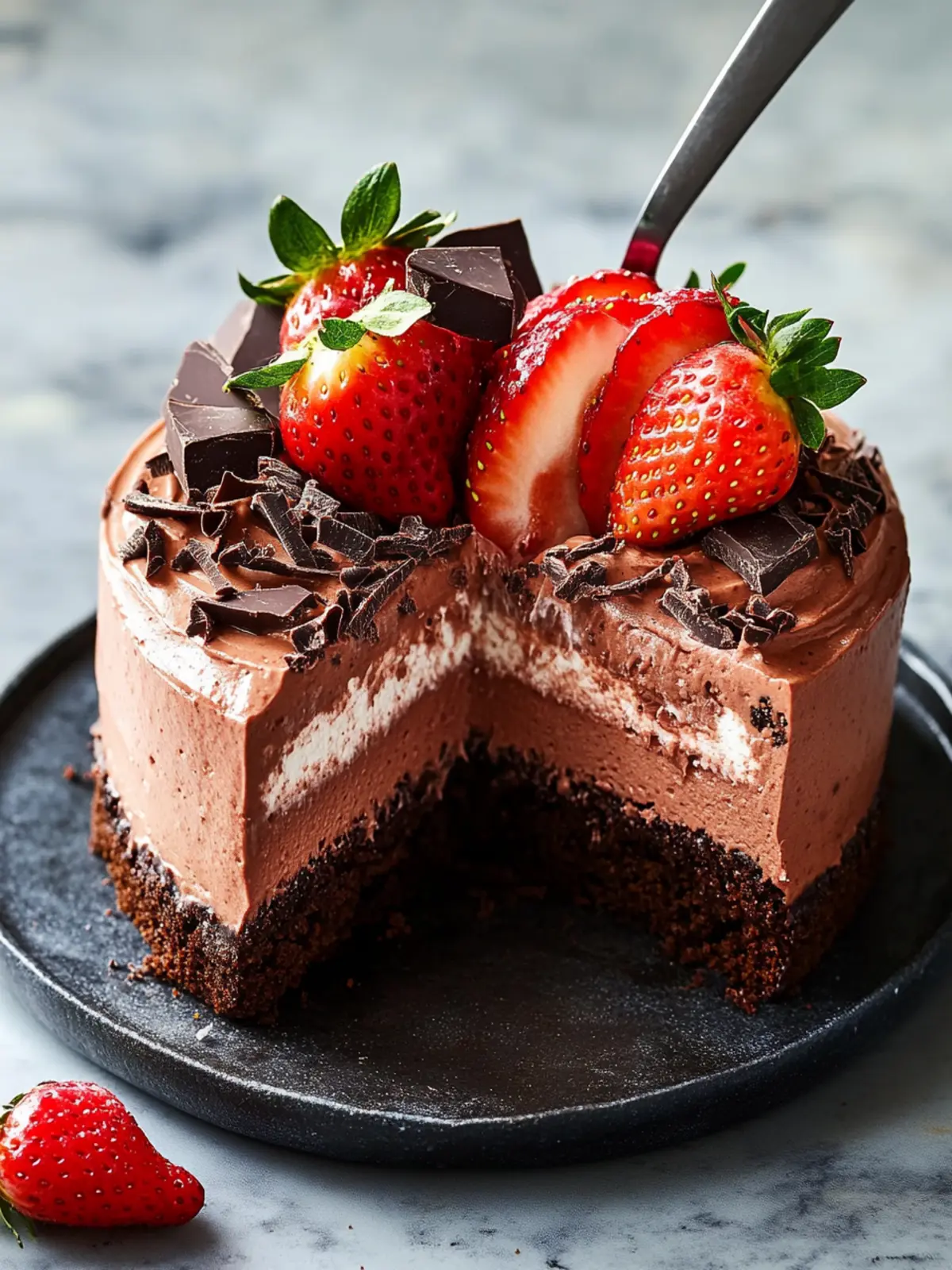 Decadent Strawberry Chocolate Mousse Cake for Celebrations 5 Strawberry Chocolate Mousse Cake