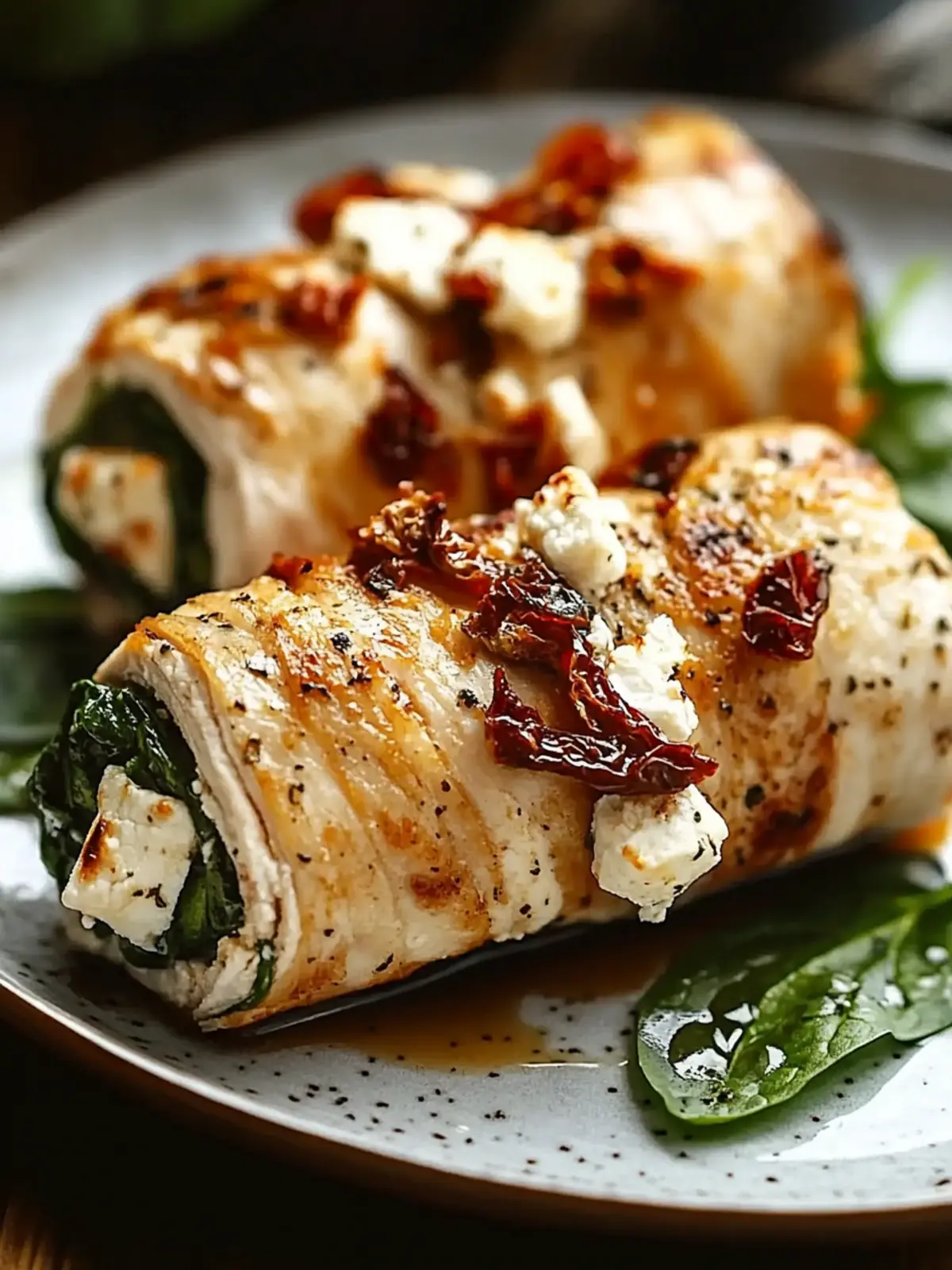 Rolled Up Chicken with Feta, Spinach, and Sun-Dried Tomatoes Bliss 4 Rolled Up Chicken with Feta, Spinach, and Sun-Dried Tomatoes Delight