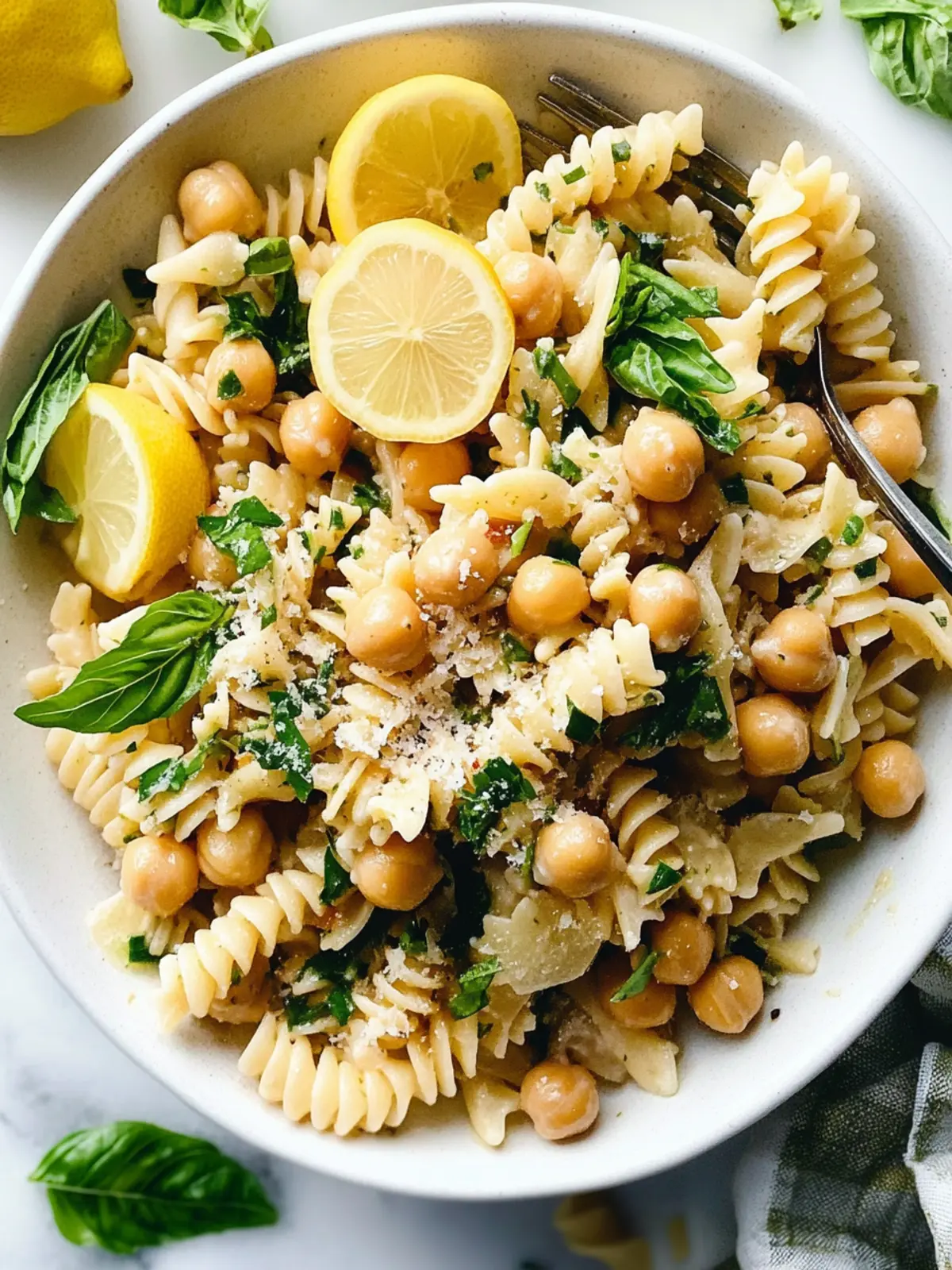Lemon Herb Pasta Salad with Marinated Chickpeas Bliss 5 Lemon Herb Pasta Salad with Marinated Chickpeas