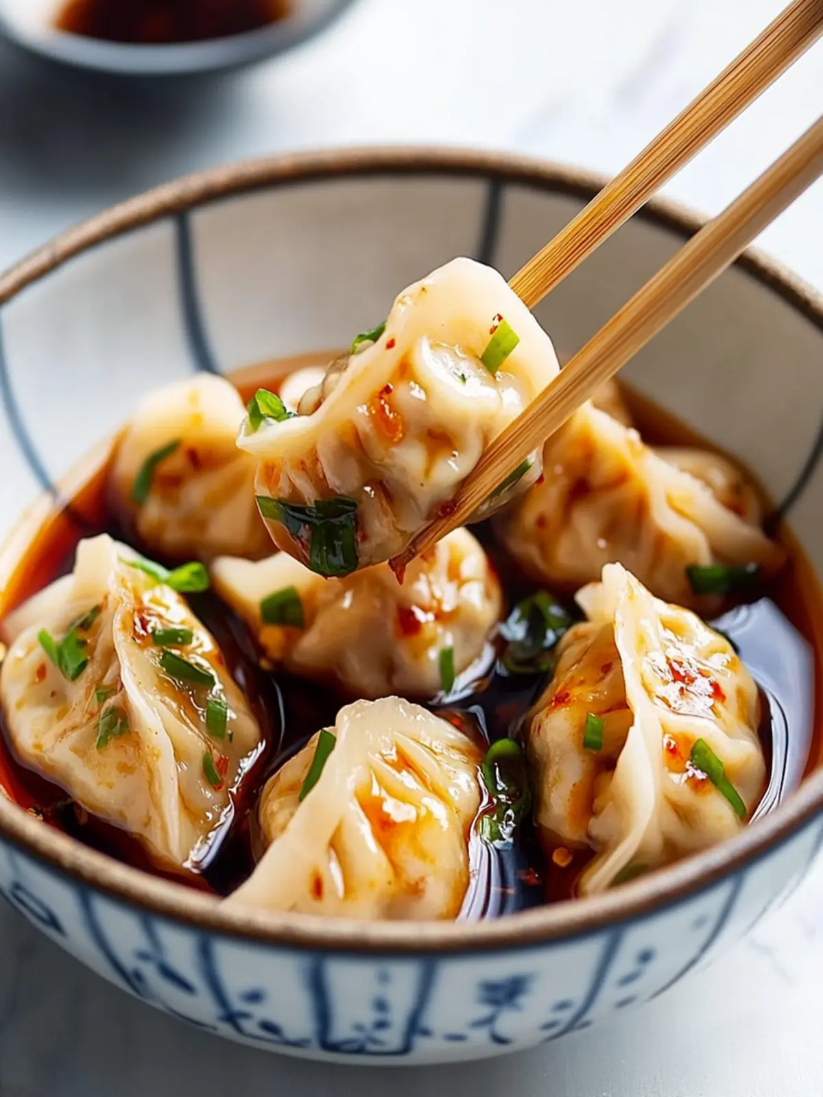 Delicious Prawn Dumplings in Red Oil for a Flavor Explosion 3 Prawn Dumplings in Red Oil