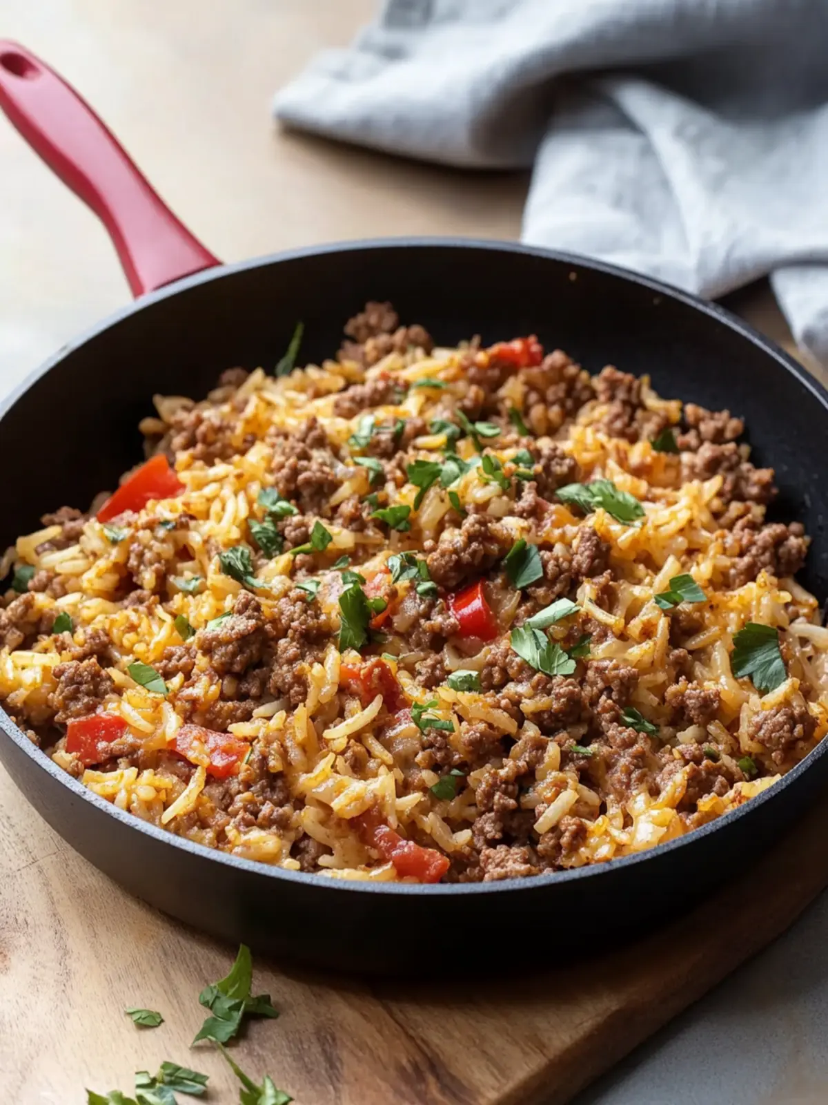 Savory Ground Beef and Rice Skillet Ready in 30 Minutes 3 Ground Beef and Rice Skillet