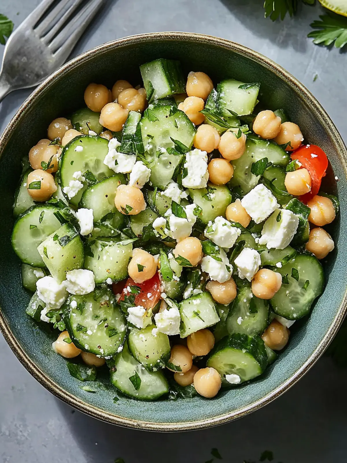 Refresh Your Day with Cucumber Chickpea Salad with Feta & Lemon 3 Cucumber Chickpea Salad with Feta & Lemon