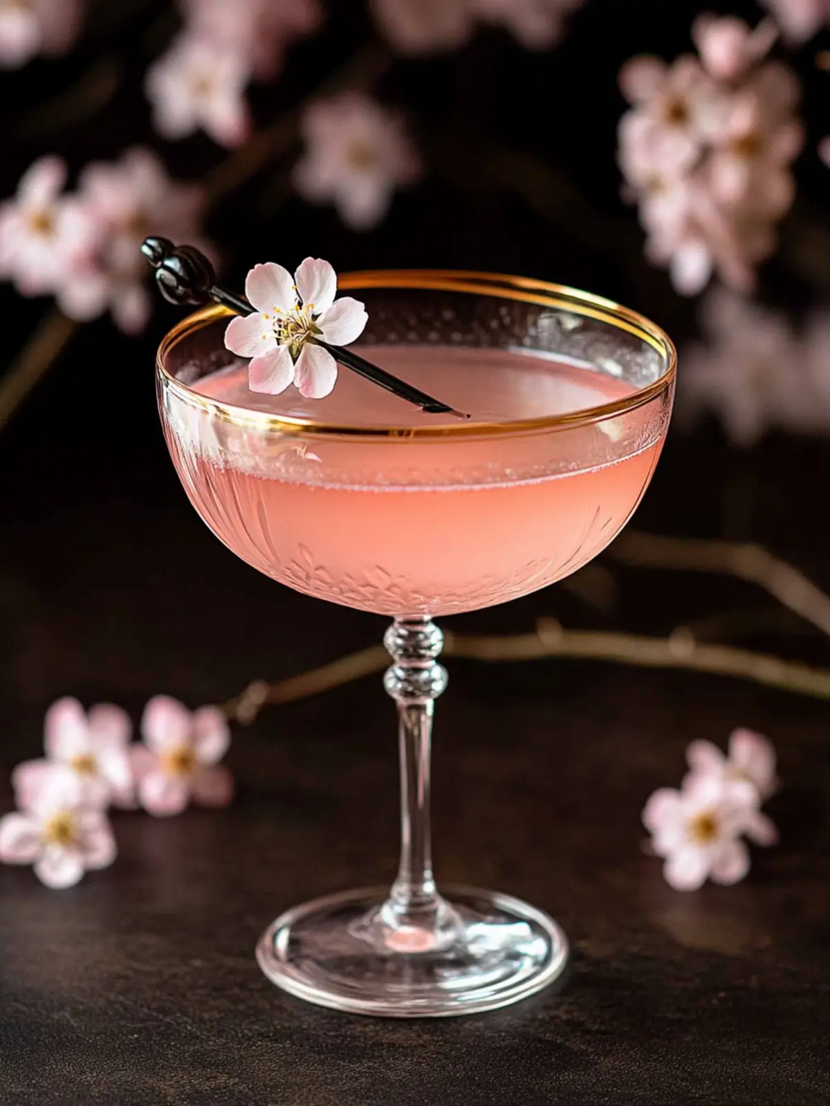 Delightful Pink Cherry Blossom Maraschino Liqueur Cocktail 2 The Pink Cherry Blossom Maraschino Liqueur Cocktail