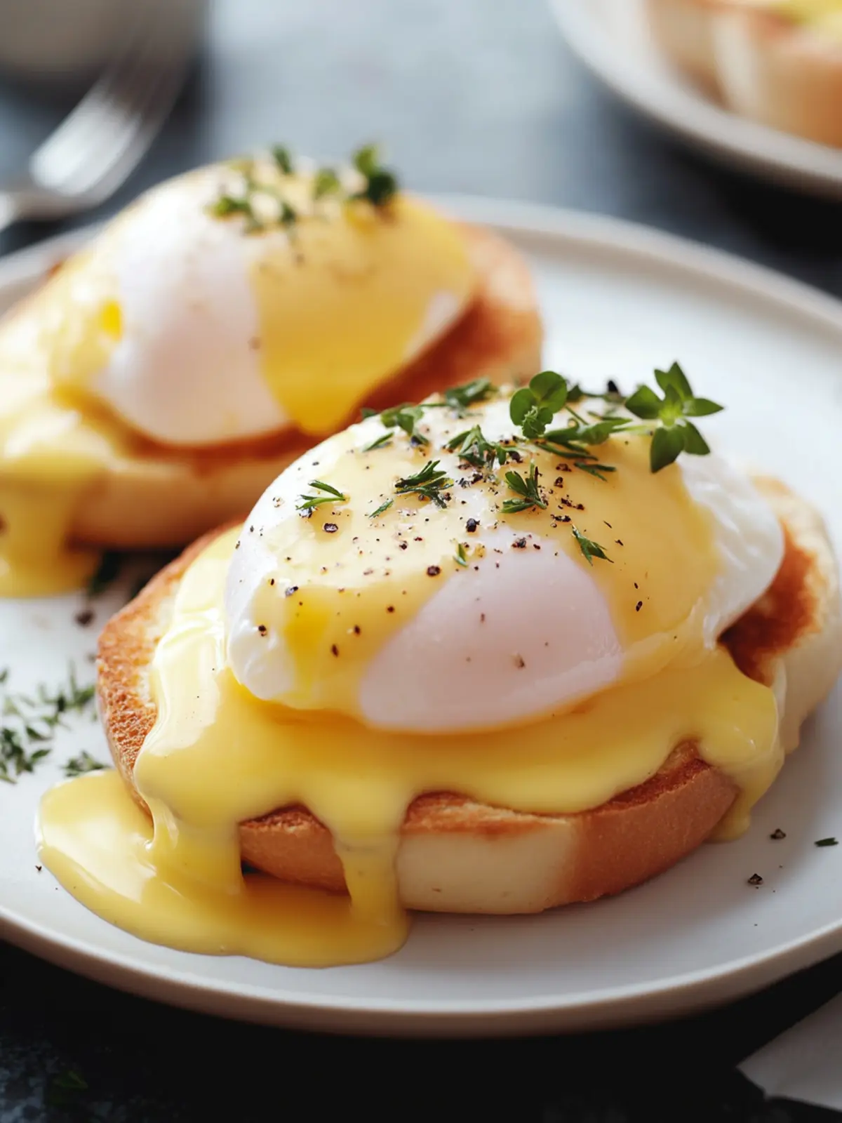 Eggs Benedict Delight: Poached Eggs on English Muffin Bliss 5 Eggs Benedict (Poached Eggs on English Muffin)