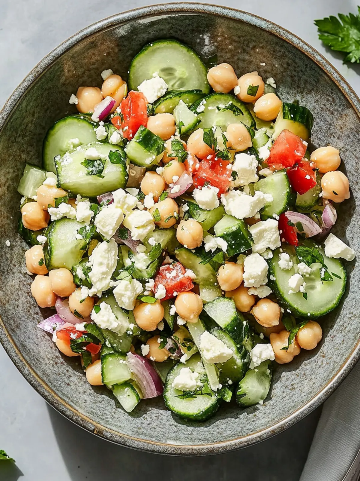 Refresh Your Day with Cucumber Chickpea Salad with Feta & Lemon 5 Cucumber Chickpea Salad with Feta & Lemon