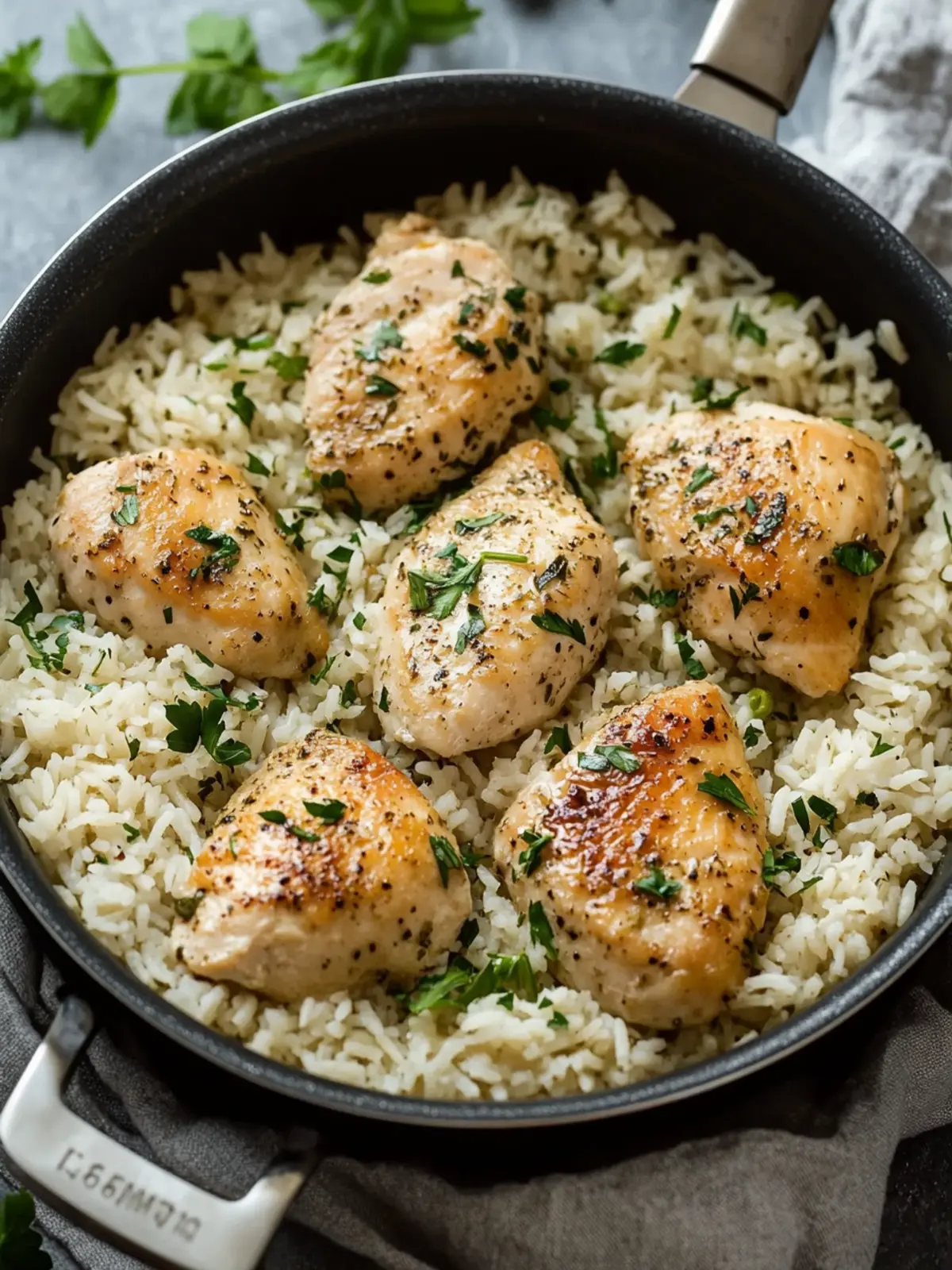 Savor Creamy Herb Chicken & Basmati Rice – Easy One-Pan Wonder 3 Savor Creamy Herb Chicken & Basmati Rice – One-Pan Delight