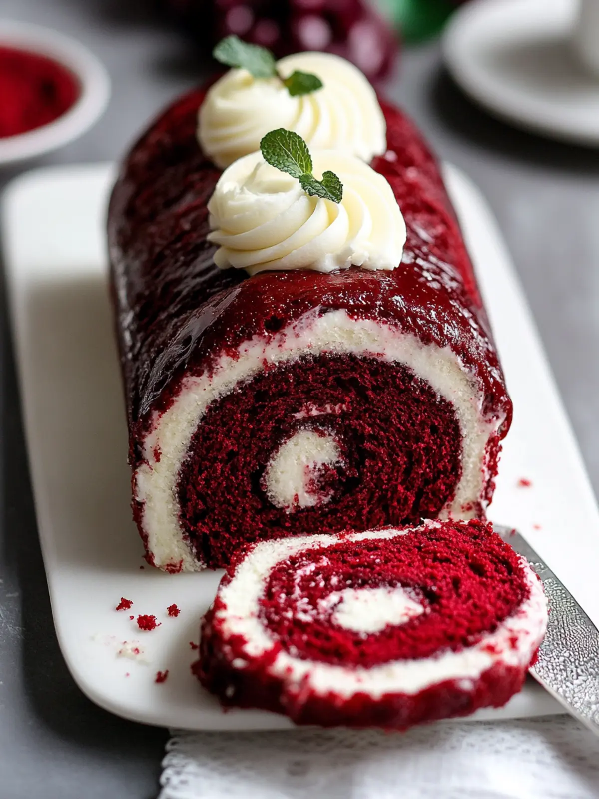 Delicious Red Velvet Cake Roll – A Stunning Dessert Surprise 3 Red Velvet Cake Roll