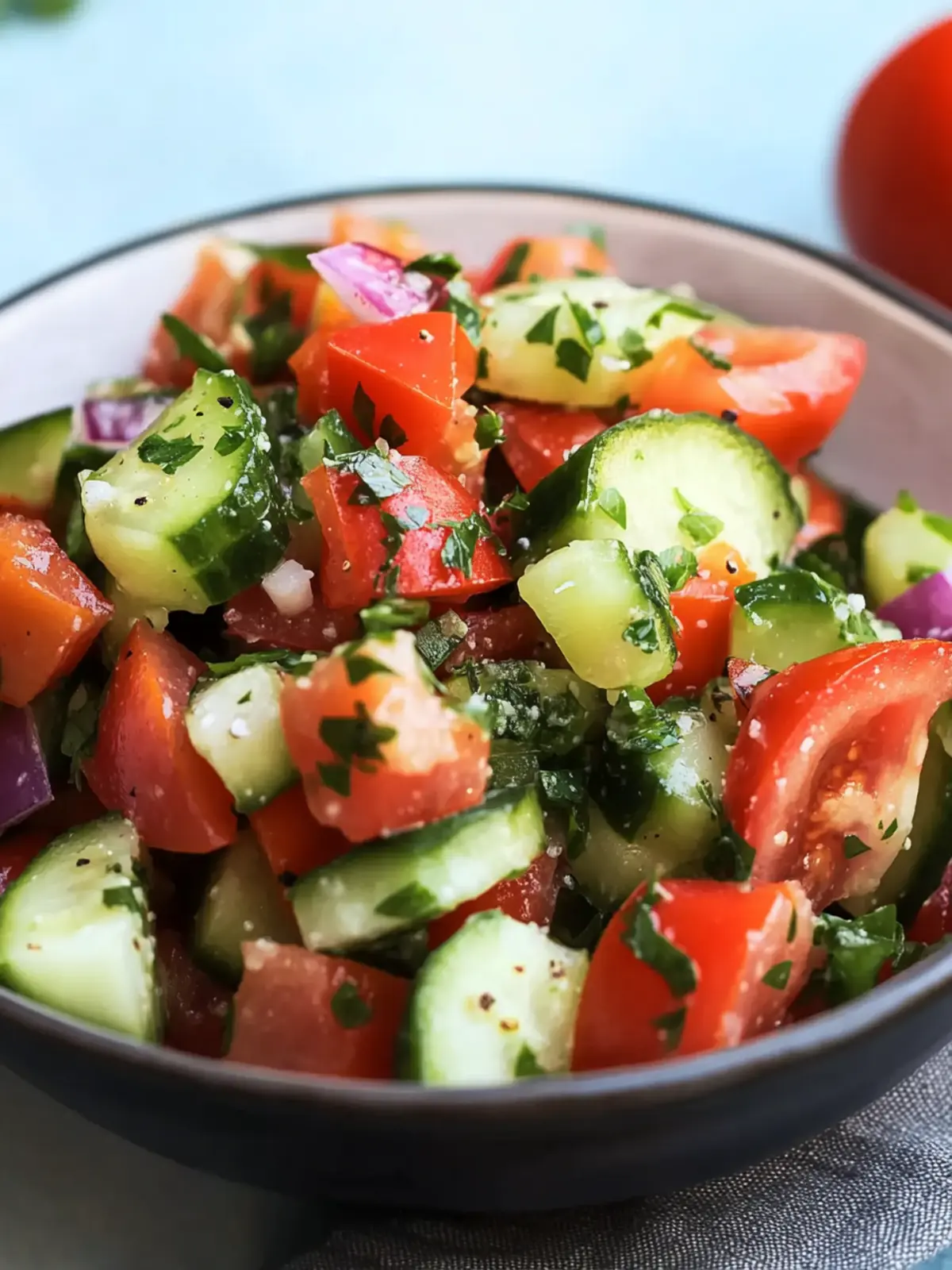 Refresh Your Day with Israeli Tomato and Cucumber Salad 4 Israeli Tomato and Cucumber Salad