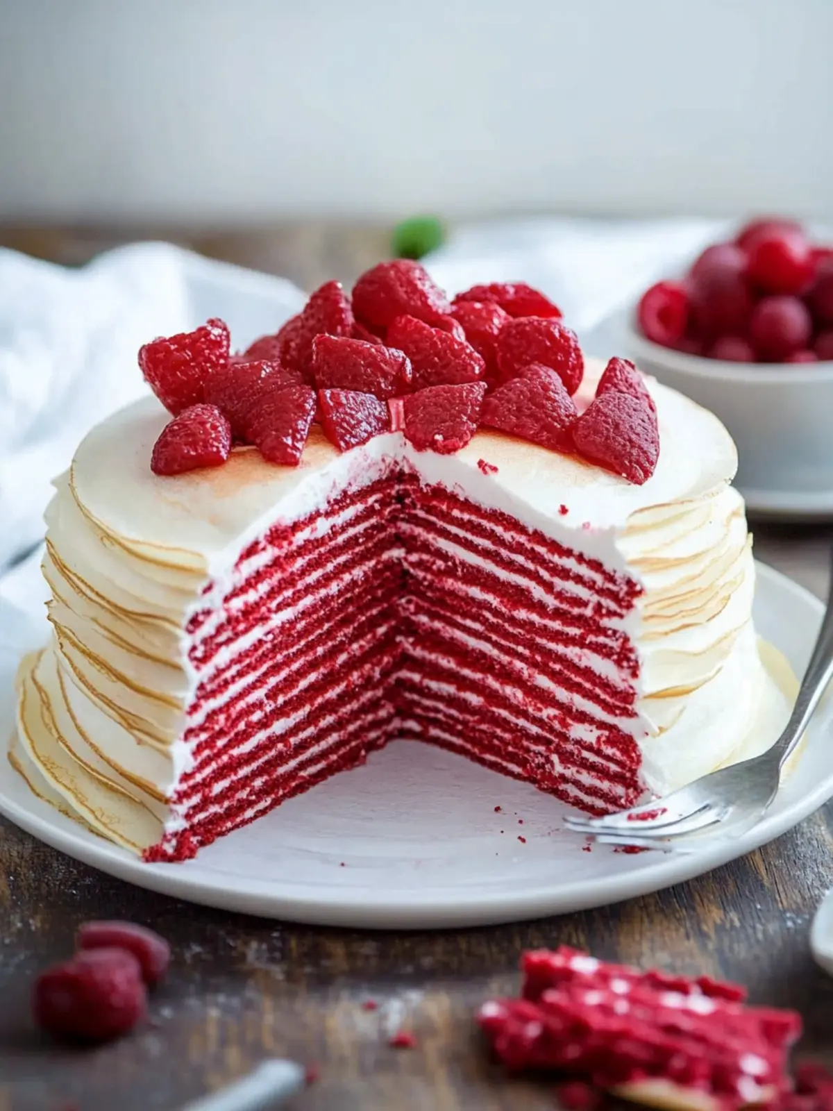Irresistible Red Velvet Crepe Cake Perfect for Your Sweet Tooth 4 Red Velvet Crepe Cake