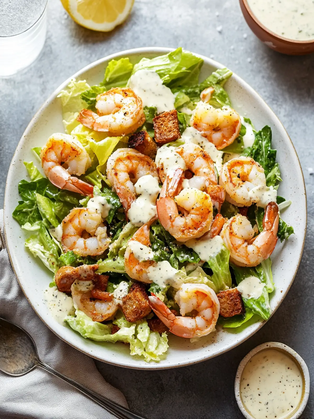 Shrimp Caesar Salad with Creamy Homemade Dressing to Wow You 3 Shrimp Caesar Salad