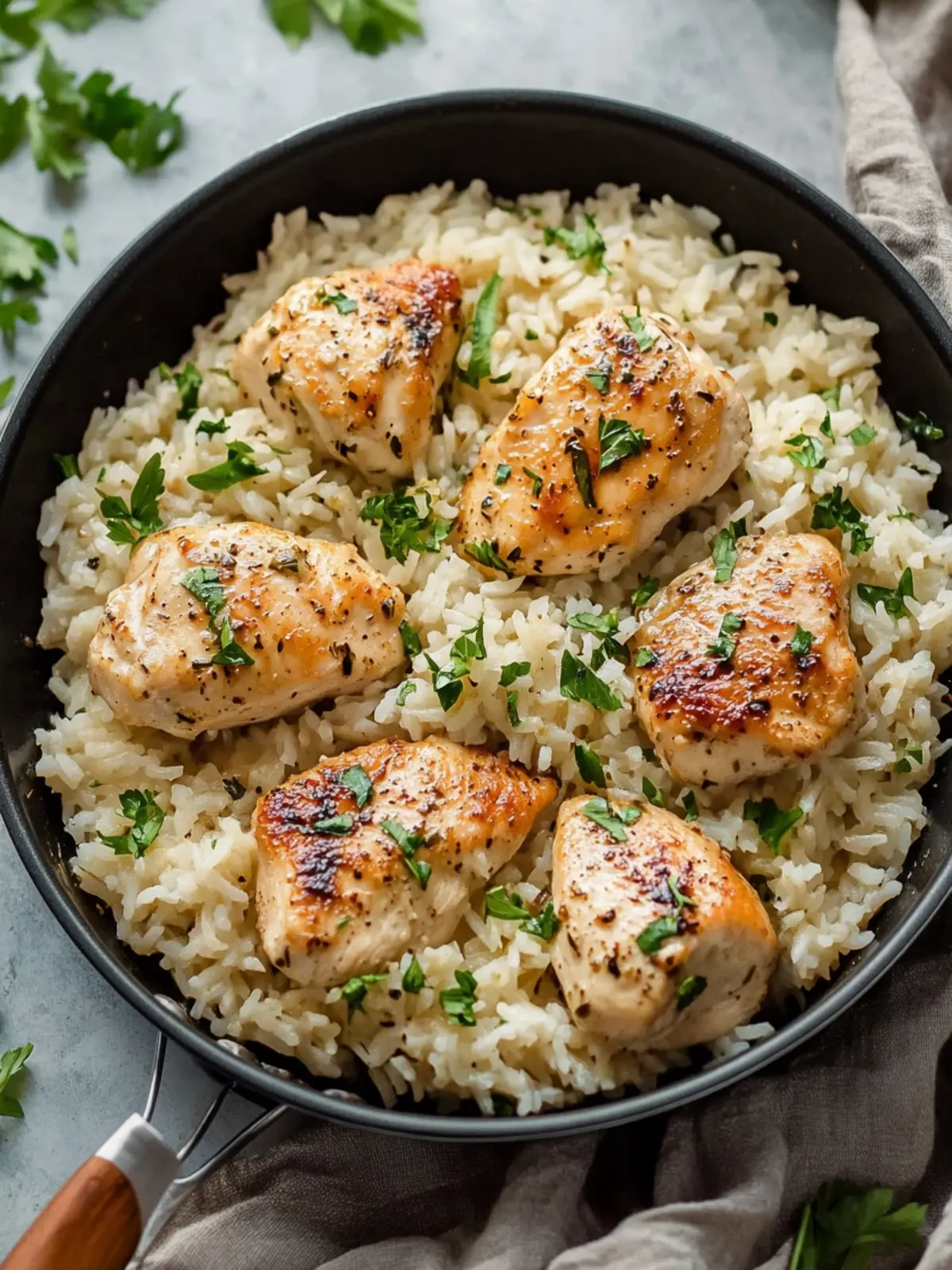 Savor Creamy Herb Chicken & Basmati Rice – Easy One-Pan Wonder 5 Savor Creamy Herb Chicken & Basmati Rice – One-Pan Delight