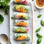Avocado Summer Rolls with Creamy Coconut Basil Twist 9 Avocado Summer Rolls