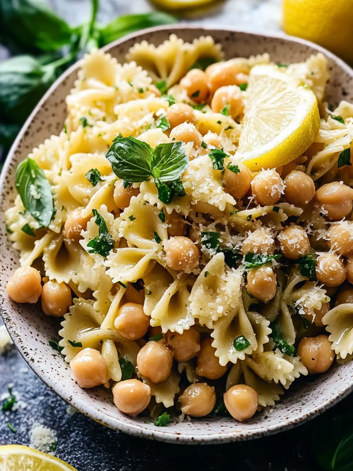 Lemon Herb Pasta Salad with Marinated Chickpeas Bliss 4 Lemon Herb Pasta Salad with Marinated Chickpeas