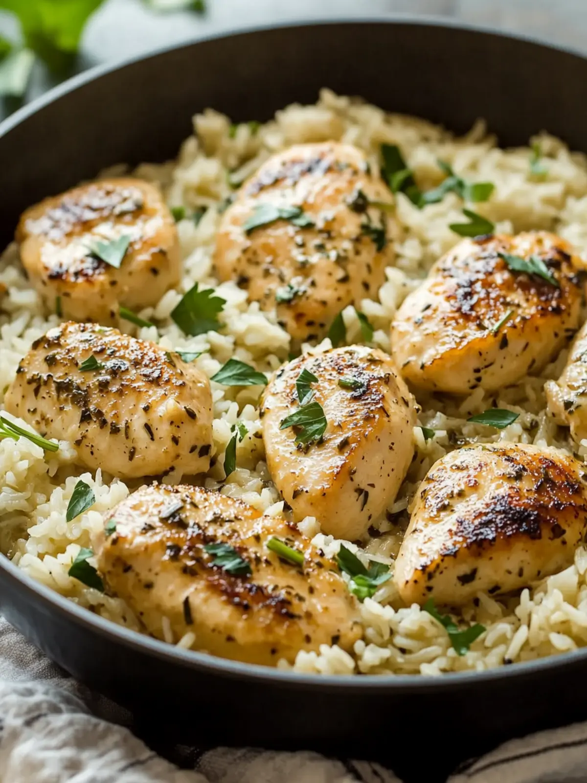 Savor Creamy Herb Chicken & Basmati Rice – Easy One-Pan Wonder 4 Savor Creamy Herb Chicken & Basmati Rice – One-Pan Delight