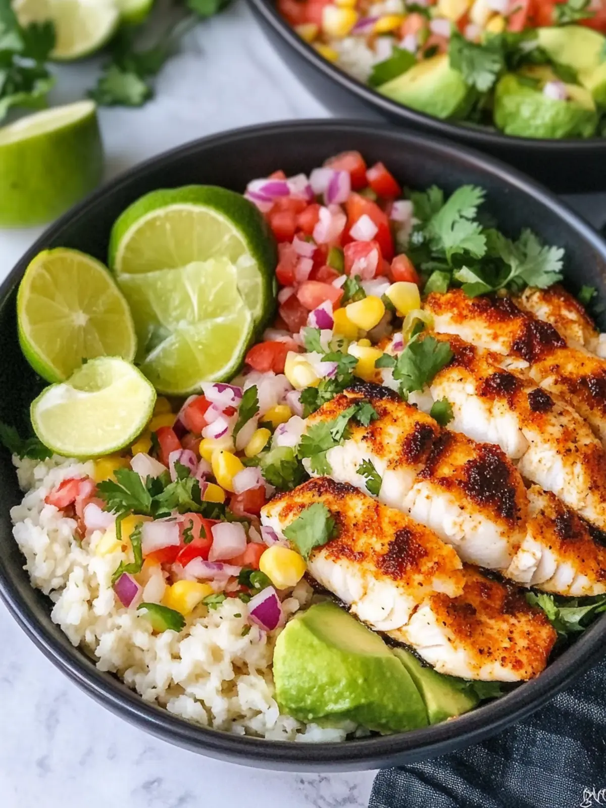 Low Carb Fish Taco Bowls with Creamy Honey Lime Drizzle 5 Low Carb Fish Taco Bowls