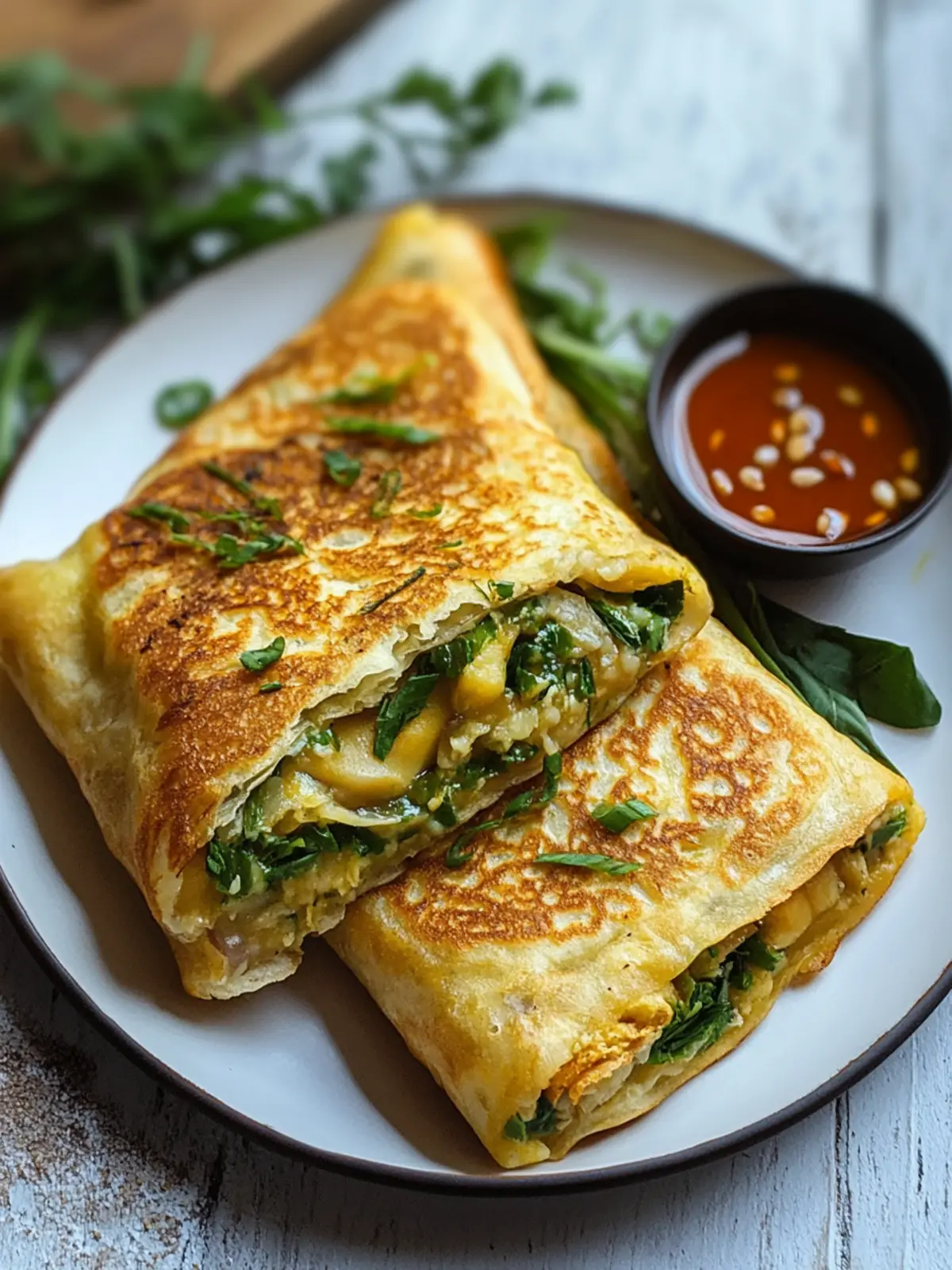 Indonesian Martabak Telur: Savory Stuffed Pancake Delight 4 Indonesian Martabak Telur (Stuffed Pancake)