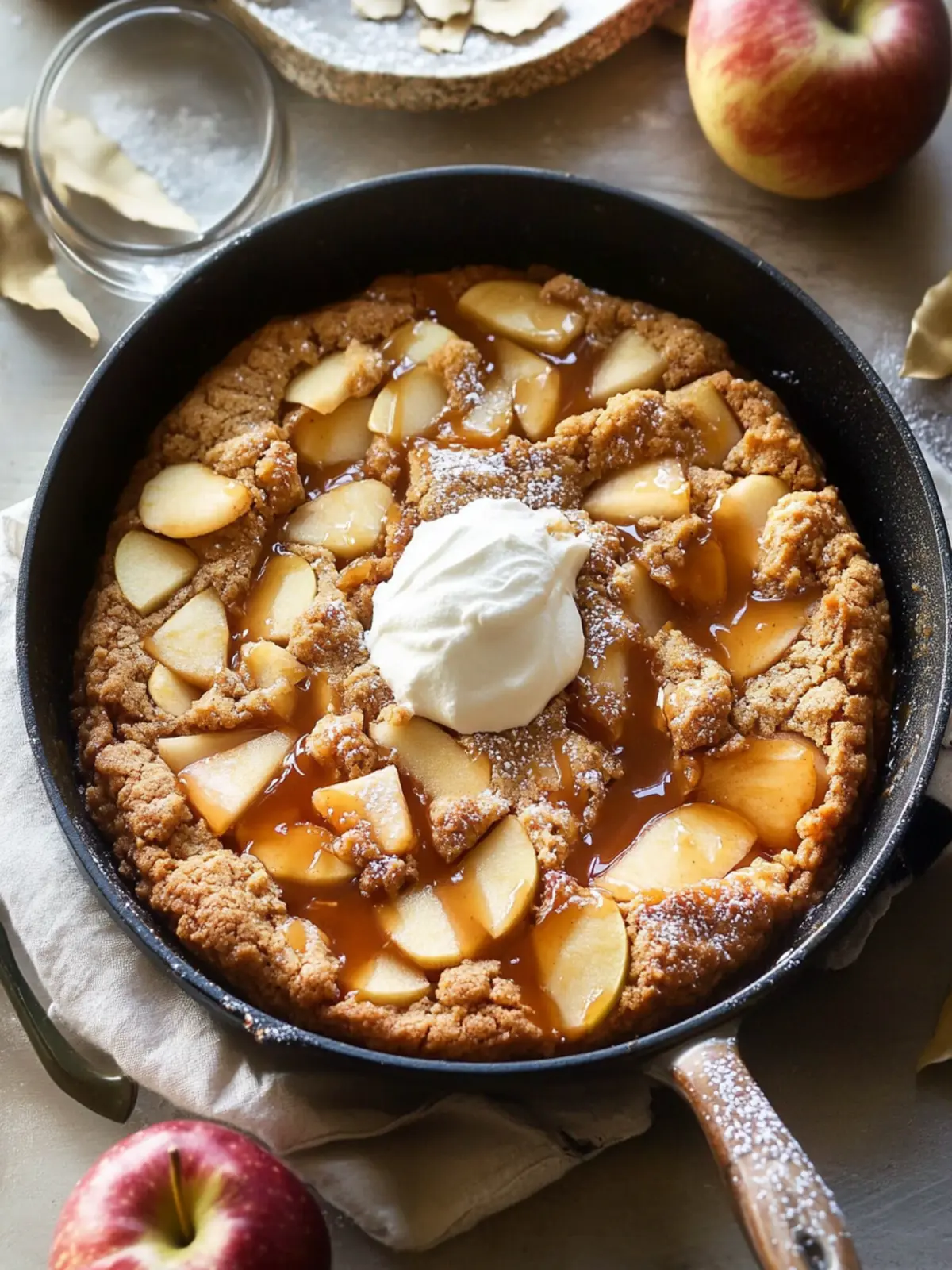Caramel Apple Cookie Skillet: Cozy Dessert Bliss Awaits 2 Caramel Apple Cookie Skillet