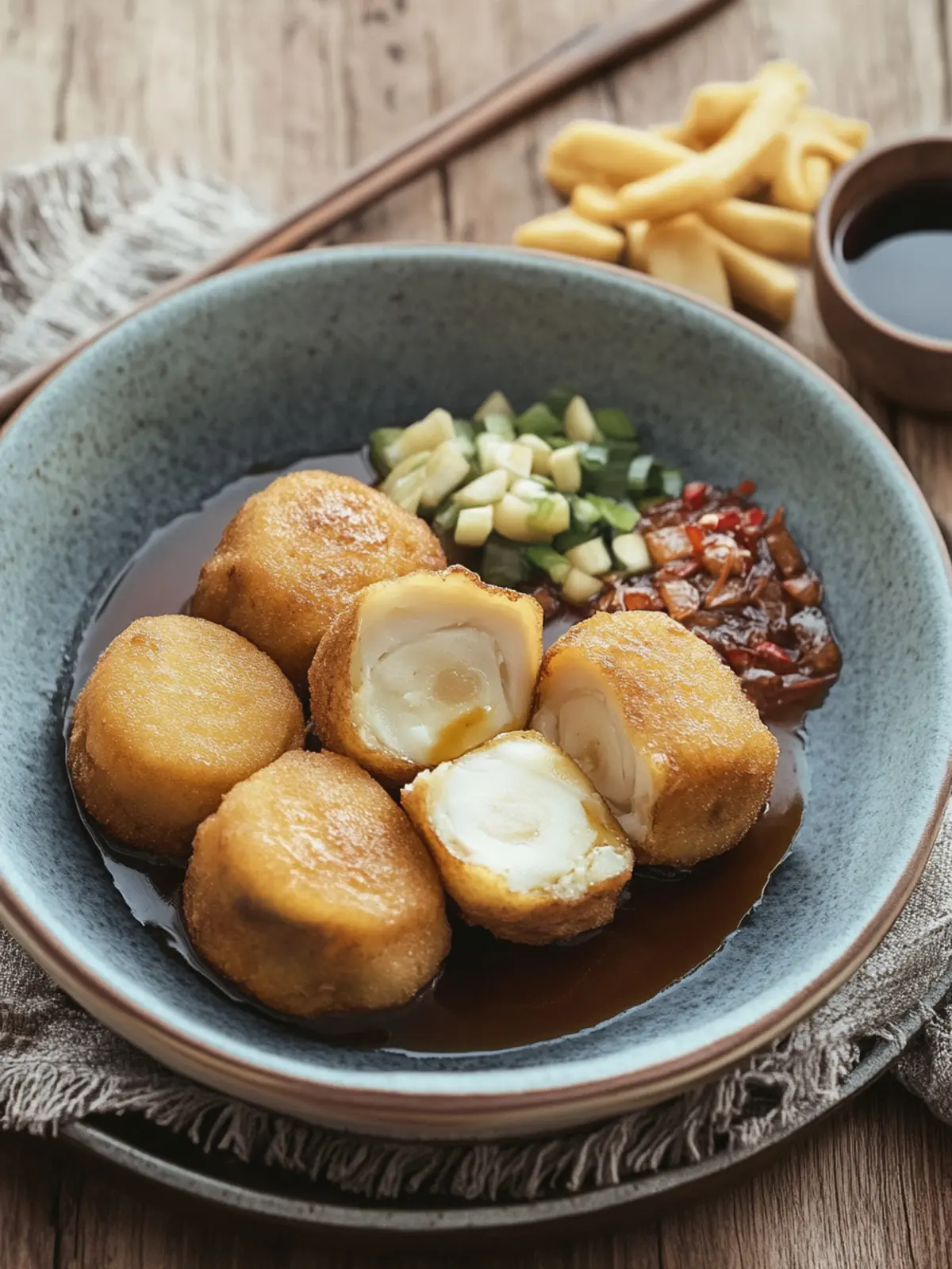 Delicious Indonesian Pempek: A Flavorful Twist on Fish Cake 3 Indonesian Pempek (Fried Fish Cake)