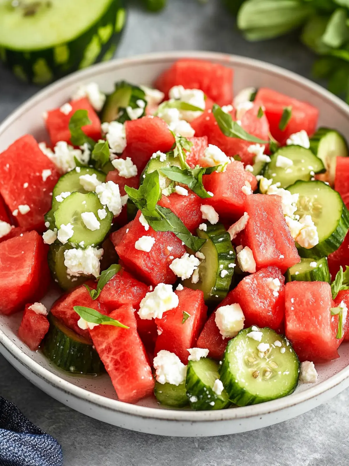 Easy Watermelon Salad with Feta: Refreshing Summer Delight 2 Easy Watermelon Salad (with feta)