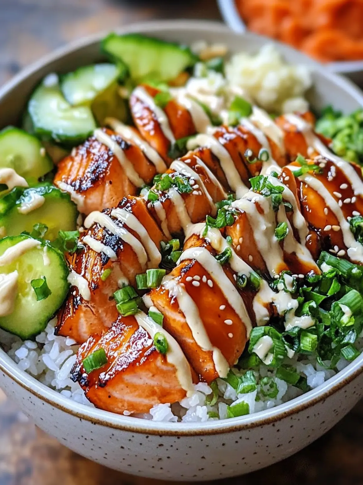 Teriyaki Salmon Bowl with Mayo Drizzle for Busy Nights 5 Teriyaki Salmon Bowl with Mayo Drizzle