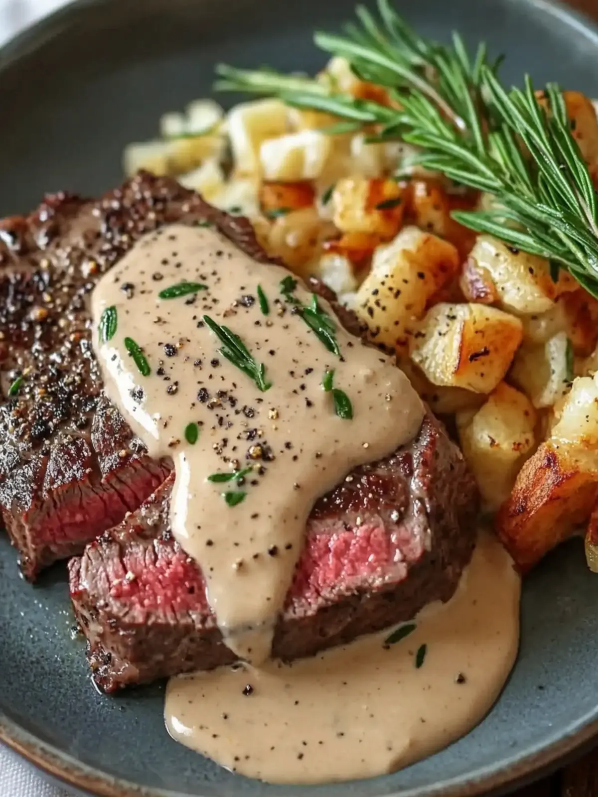 Steak with Creamy Peppercorn Sauce: Restaurant-Style at Home 2 Steak with Creamy Peppercorn Sauce (Restaurant-Style at Home)