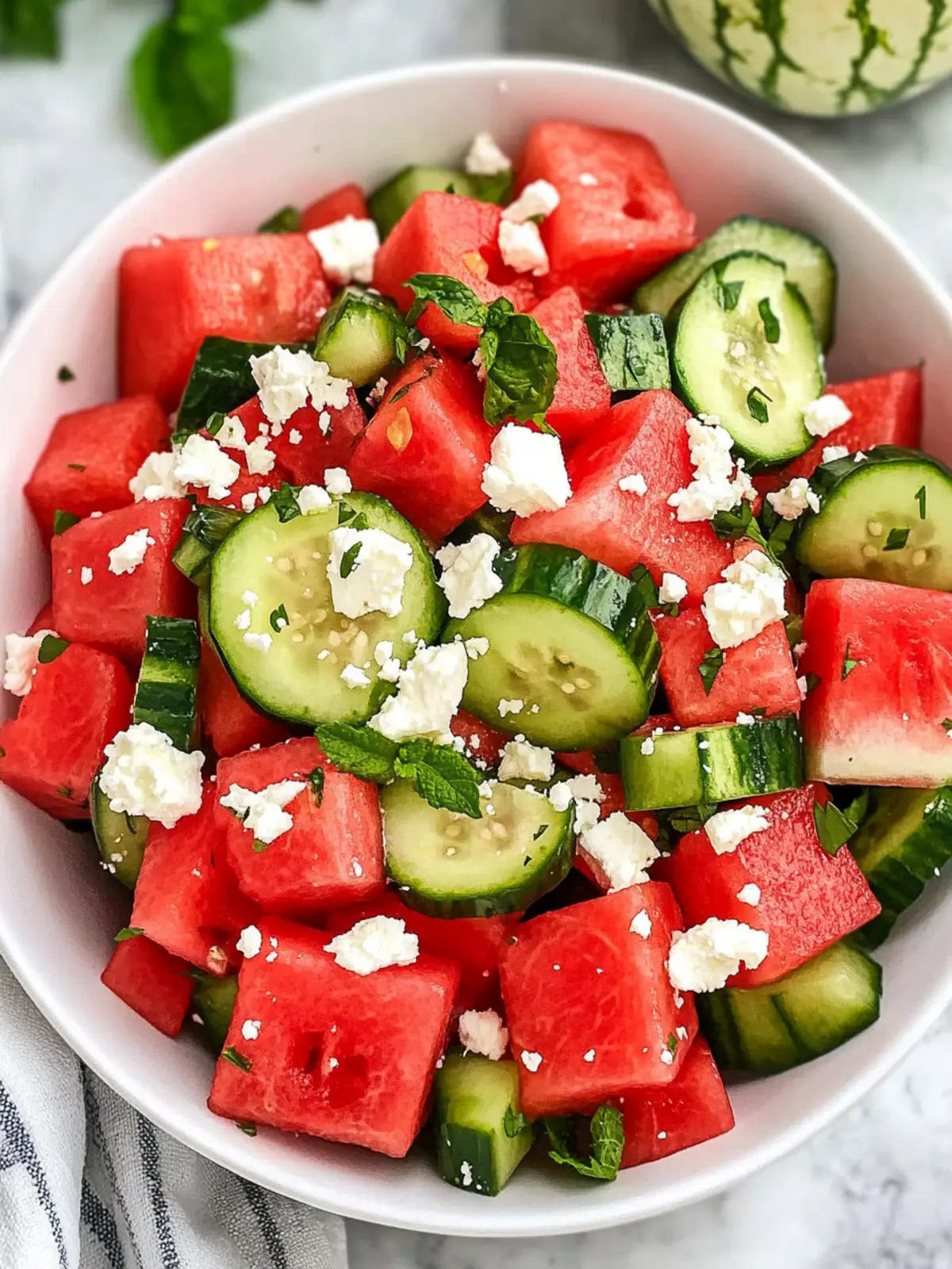 Easy Watermelon Salad with Feta: Refreshing Summer Delight 3 Easy Watermelon Salad (with feta)