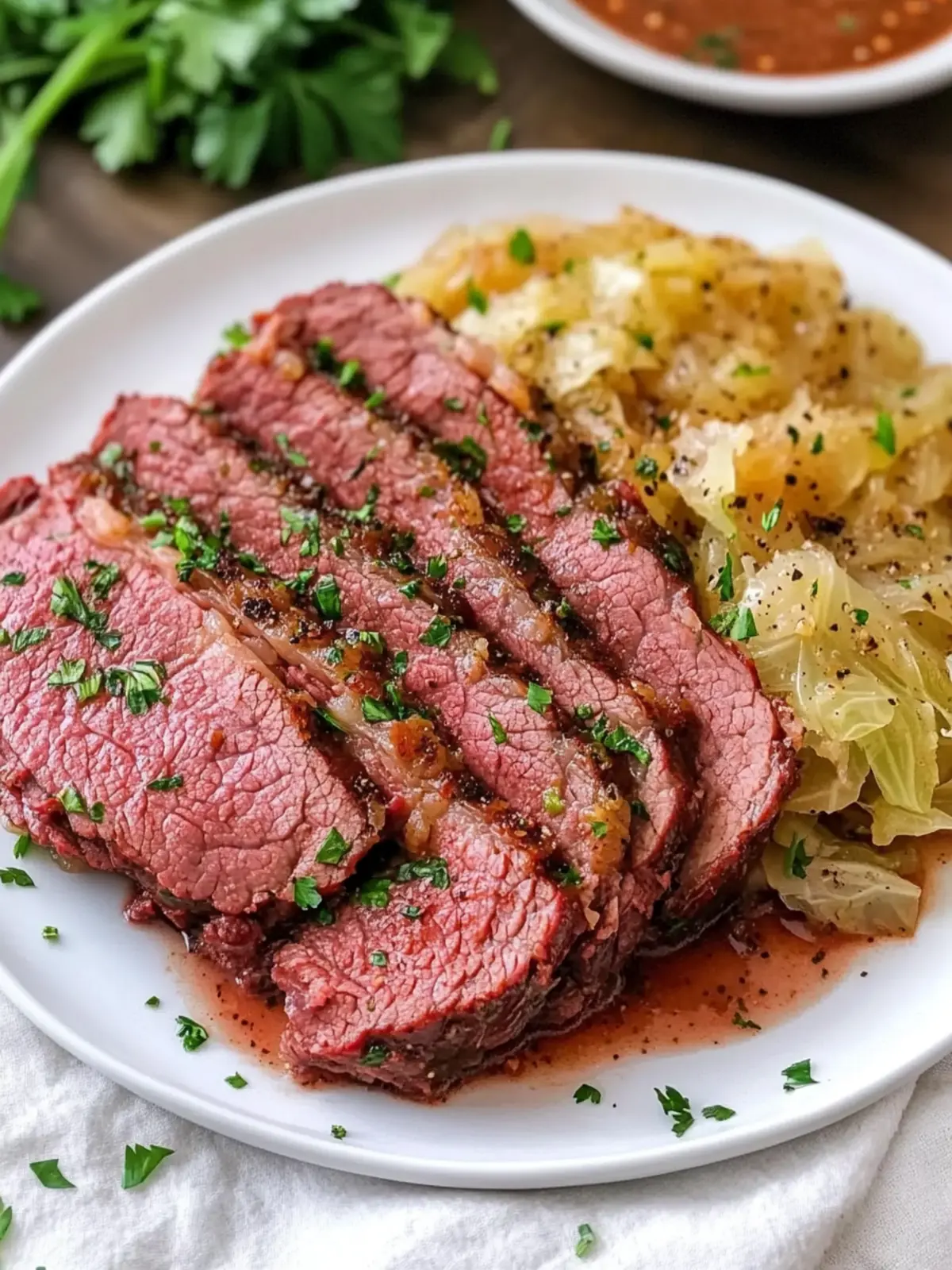 Easy Slow Cooker Corned Beef with Cabbage: Melt-in-Your-Mouth Delight 2 Easy Slow Cooker Corned Beef with Cabbage: Tender, Flavorful Classic