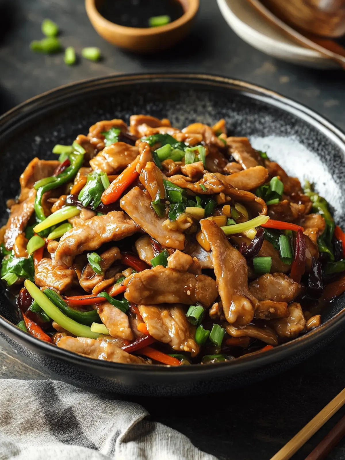 Mouthwatering Chinese Moo Shu Pork: Quick Stir-Fry Delight 4 Chinese Moo Shu Pork (Stir-Fried Pork with Vegetables)