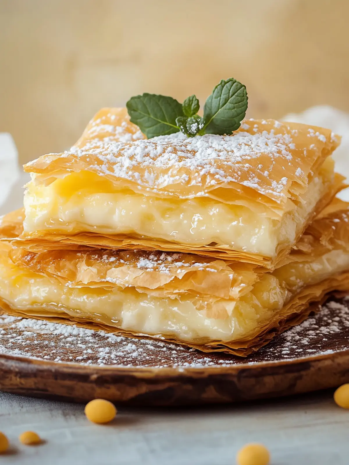Irresistible Greek Bougatsa: Creamy Custard in Flaky Phyllo 2 Greek Bougatsa (Custard Filled Phyllo Pastry)