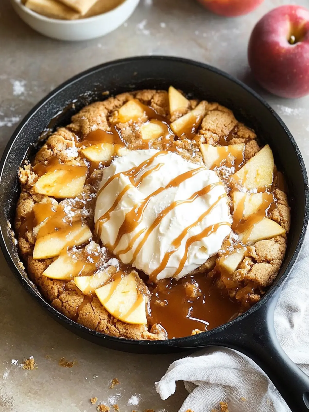 Caramel Apple Cookie Skillet: Cozy Dessert Bliss Awaits 3 Caramel Apple Cookie Skillet