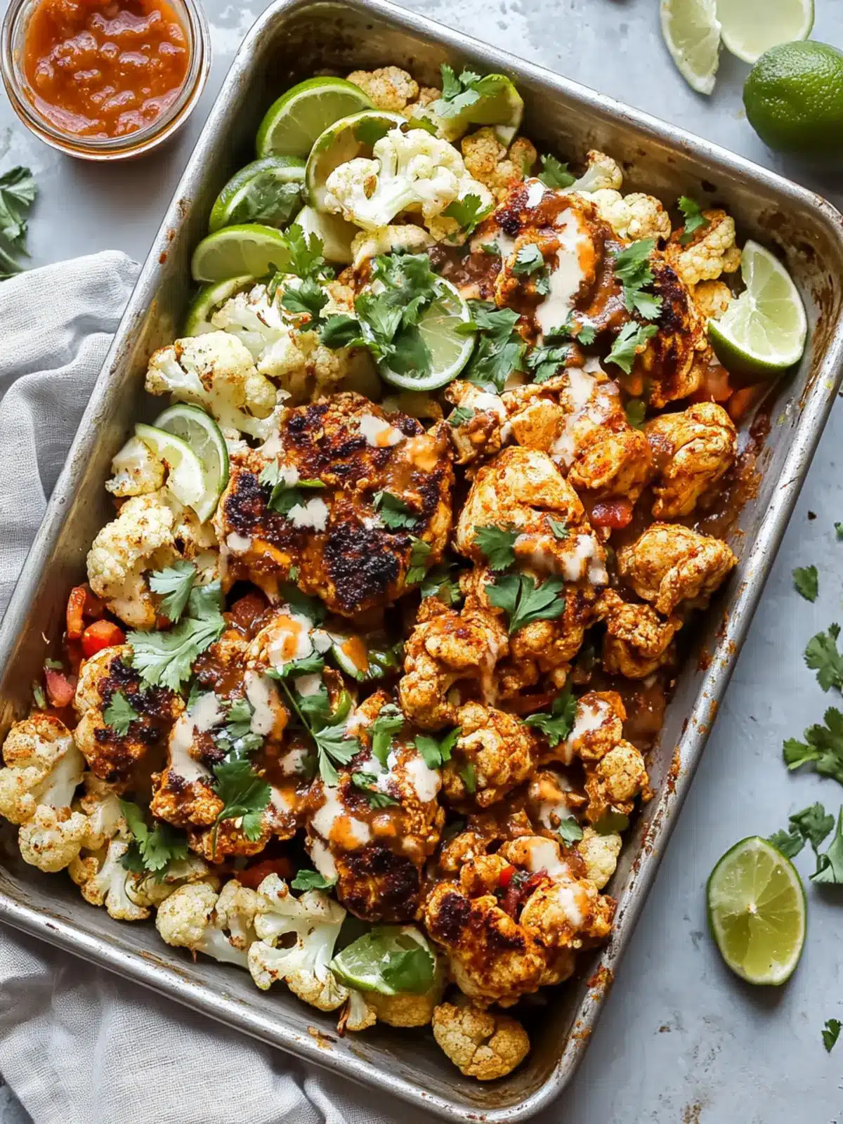 Delicious Sheet Pan Cauliflower & Chicken Street Taco Bowls 3 Sheet Pan Cauliflower & Chicken Street Taco Bowls