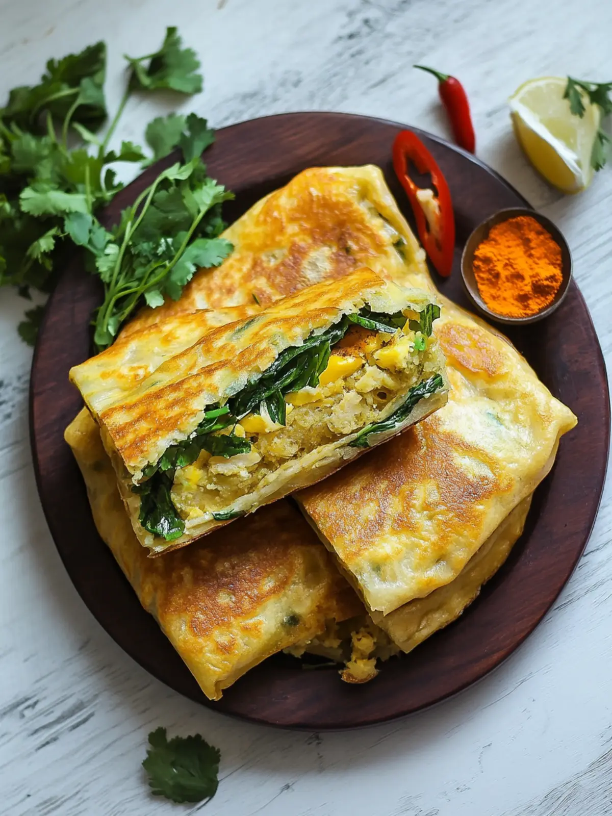 Indonesian Martabak Telur: Savory Stuffed Pancake Delight 3 Indonesian Martabak Telur (Stuffed Pancake)