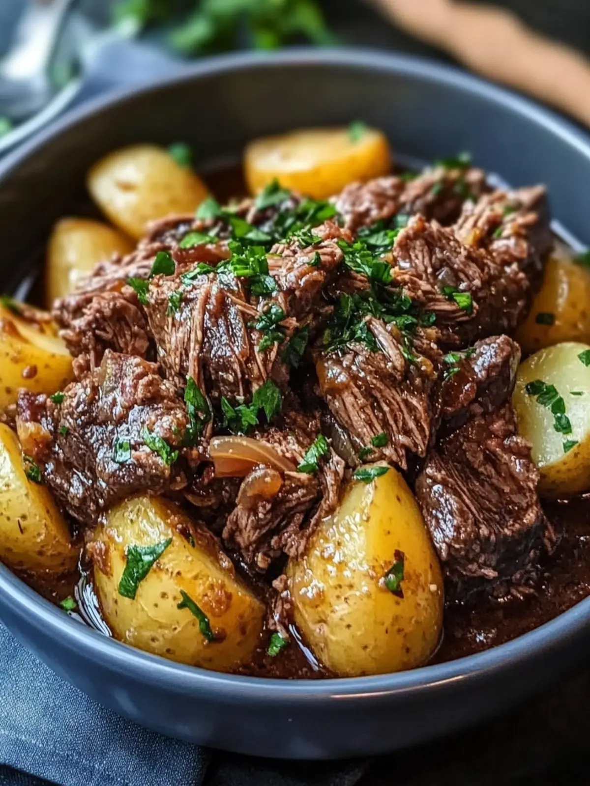 Slow Cooker Garlic Butter Beef with Potatoes – Effortless Comfort 4 Slow Cooker Garlic Butter Beef with Potatoes – Easy Tender Recipe