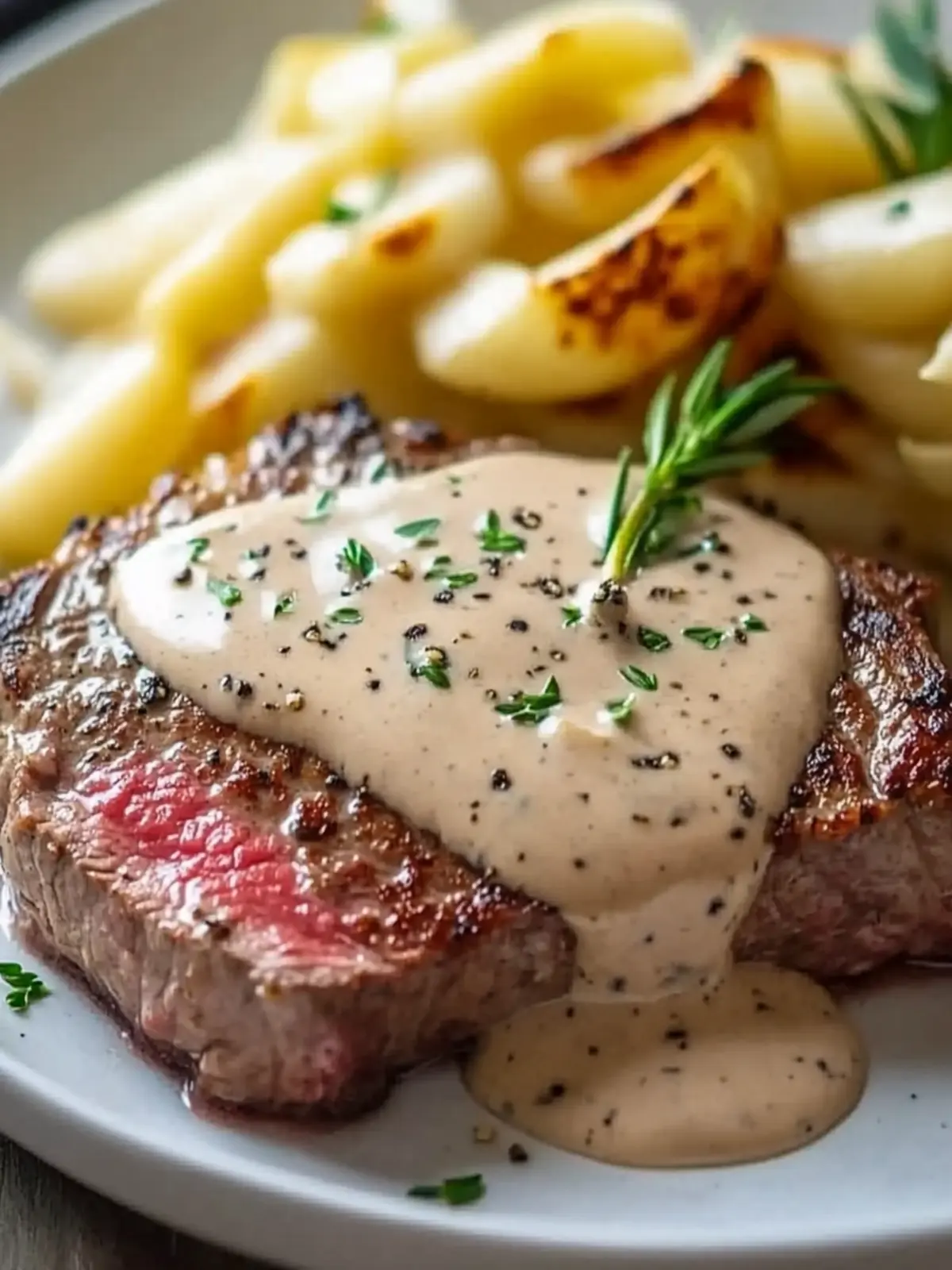 Steak with Creamy Peppercorn Sauce: Restaurant-Style at Home 4 Steak with Creamy Peppercorn Sauce (Restaurant-Style at Home)