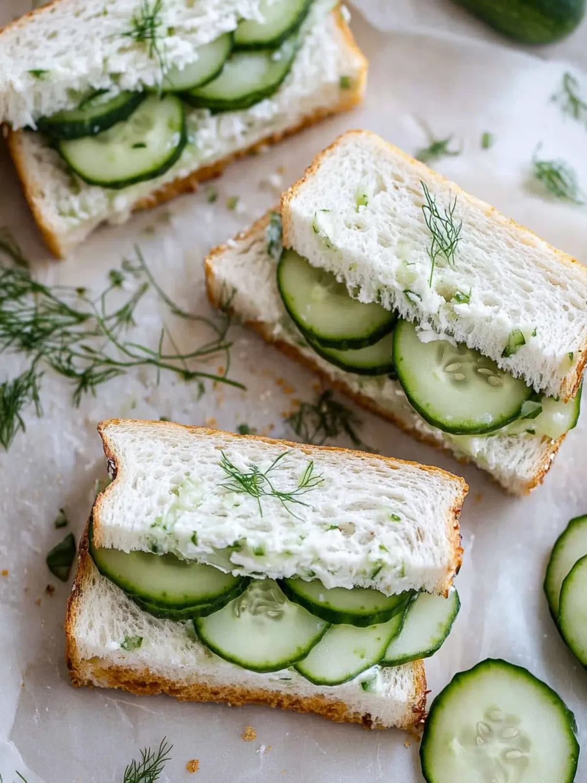 Refreshing Cucumber Sandwiches: Herbed Cream Cheese Bliss 5 Cucumber Sandwiches