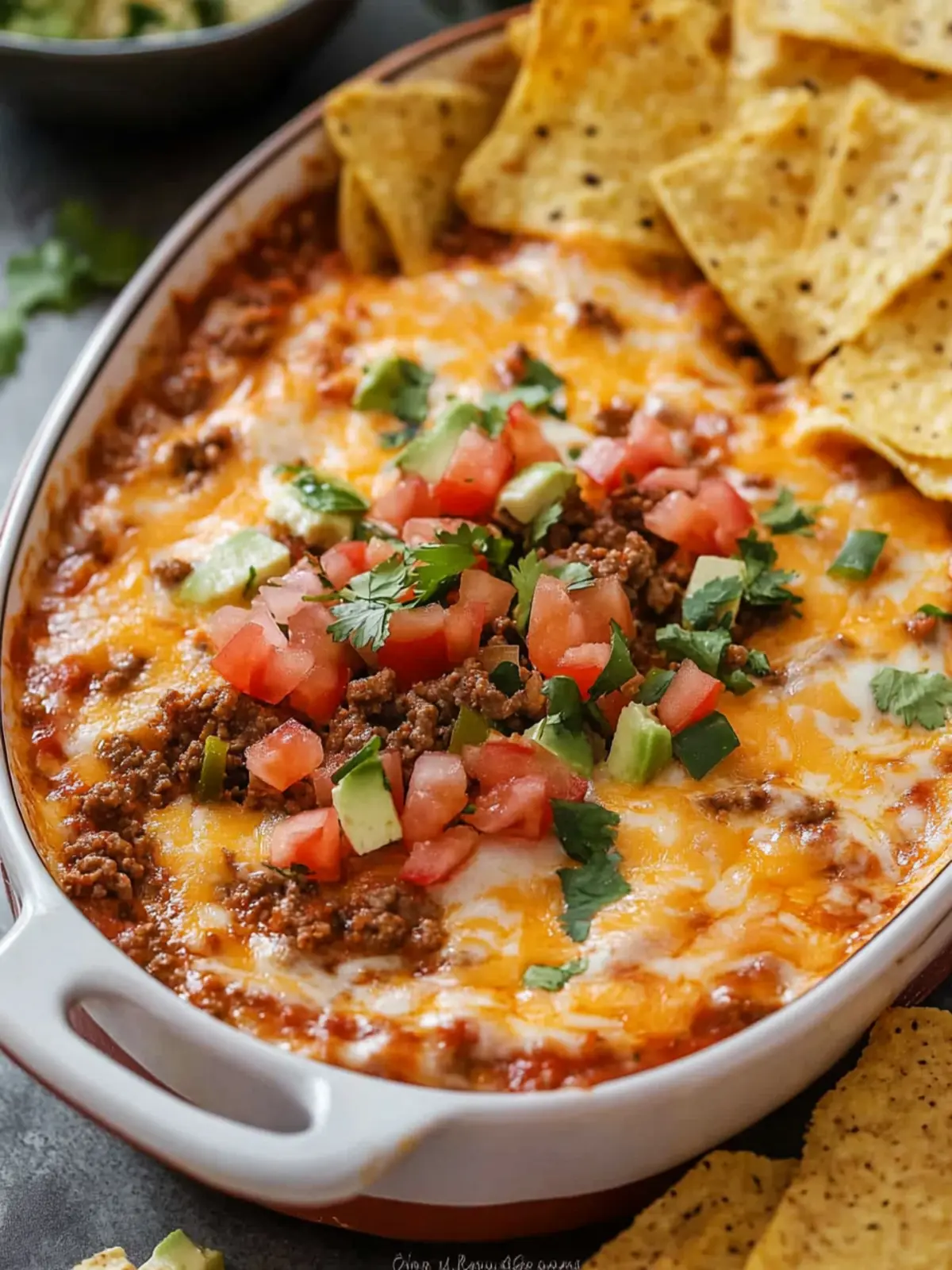 Irresistibly Cheesy Baked Taco Ground Beef Dip for Parties 2 Baked Taco Ground Beef Dip