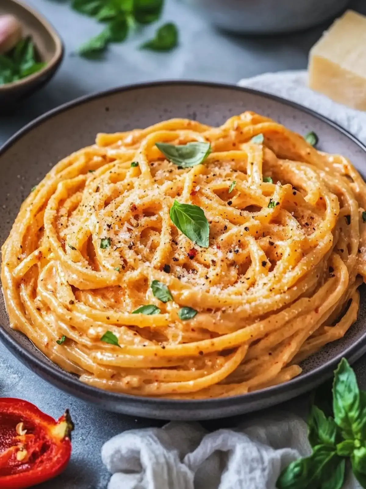 Creamy Red Pepper Alfredo Pasta: Quick, Comforting Delight 4 Creamy Red Pepper Alfredo Pasta