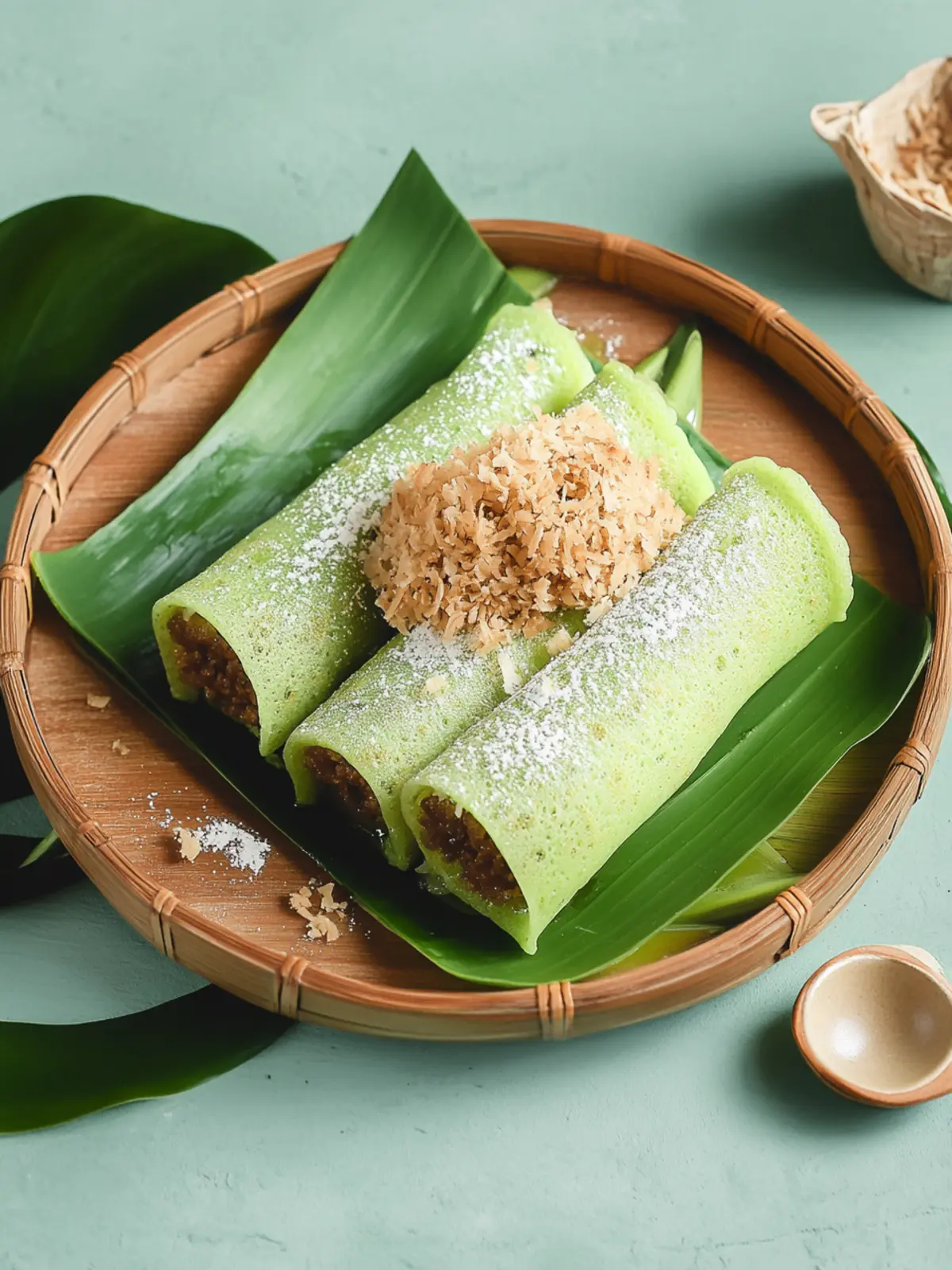 Malaysian Kuih Dadar: Irresistible Pandan Crepes with Coconut Filling 3 Malaysian Kuih Dadar (Pandan Crepes with Coconut Filling)